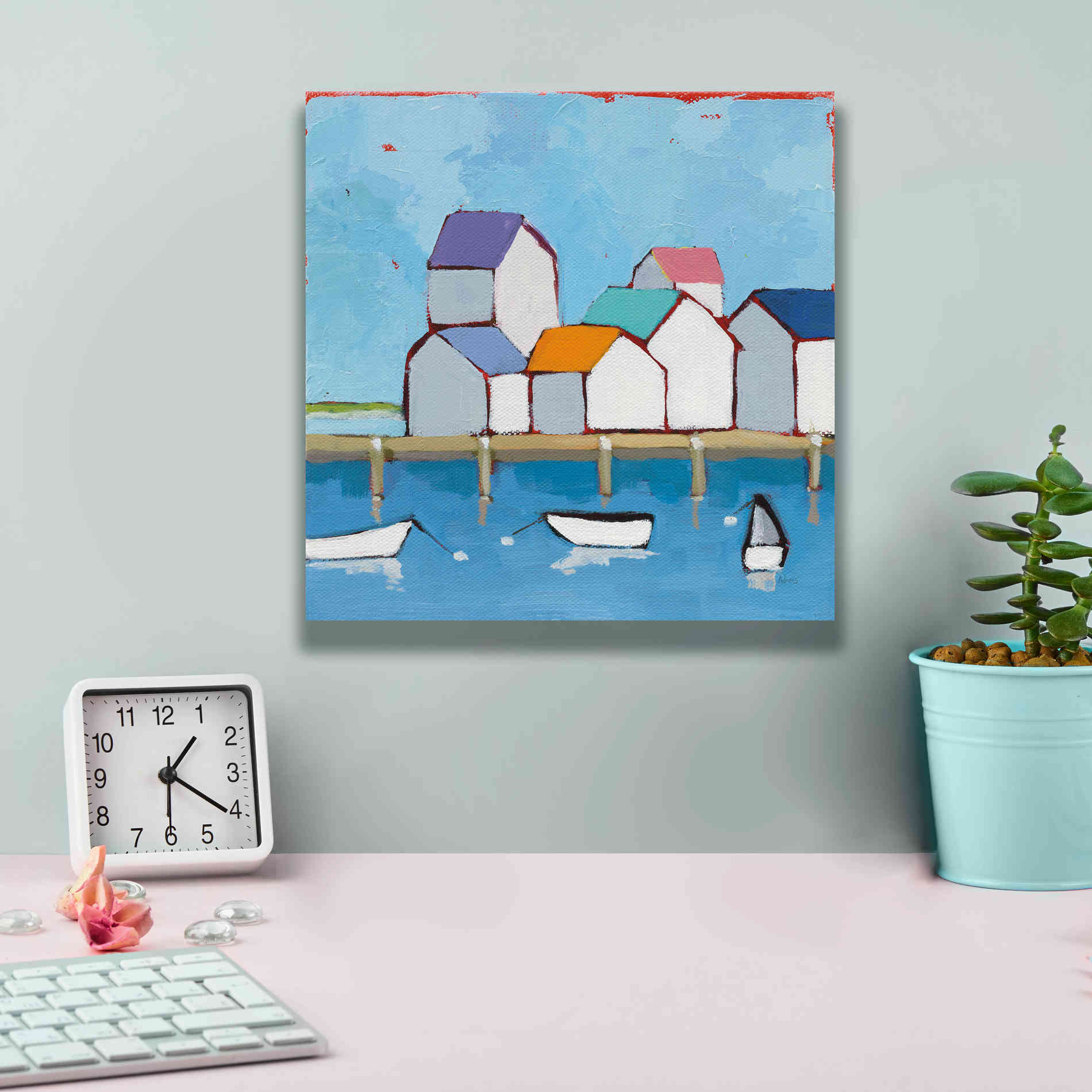 'The Wharf' by Phyllis Adams, Canvas Wall Art,12 x 12