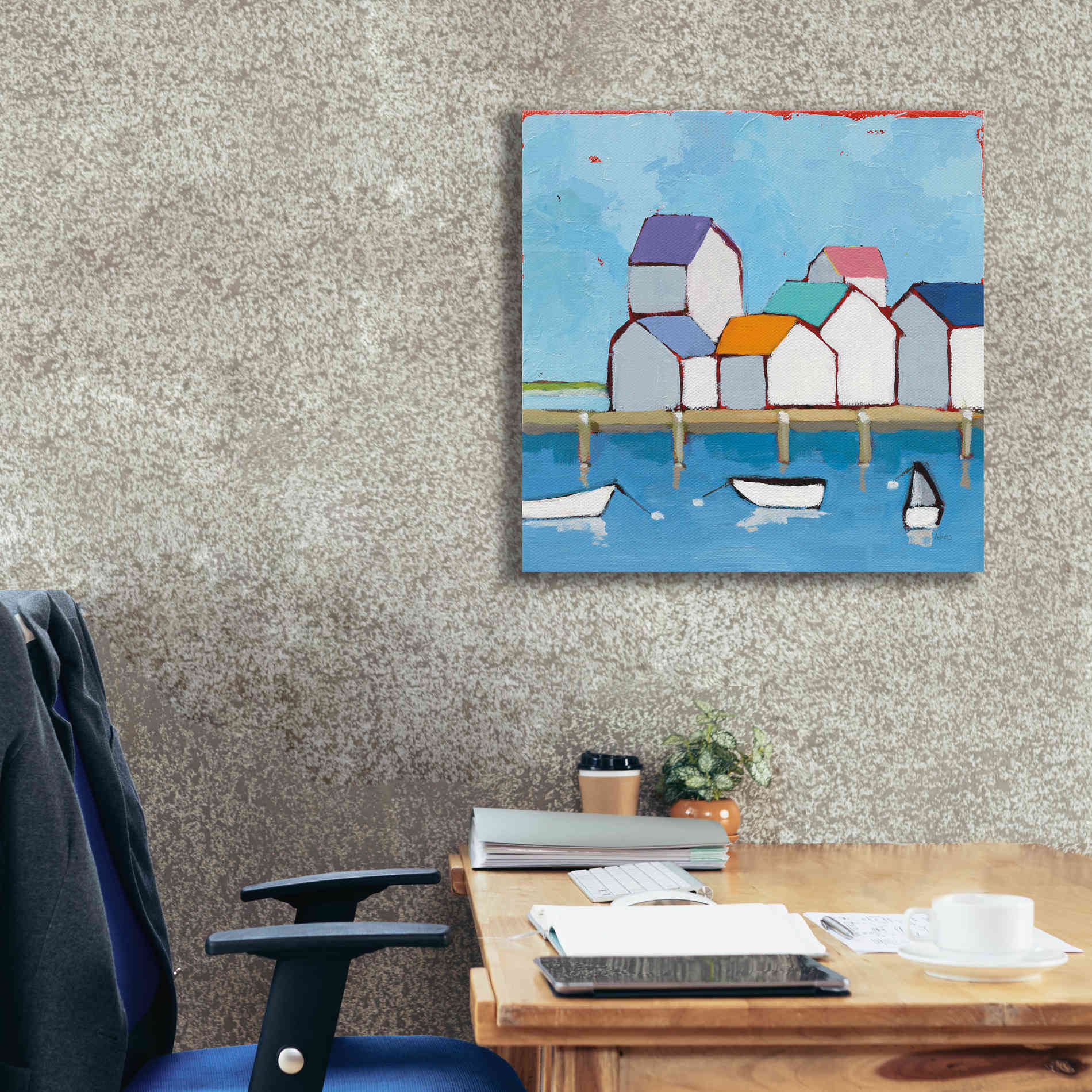 'The Wharf' by Phyllis Adams, Canvas Wall Art,26 x 26