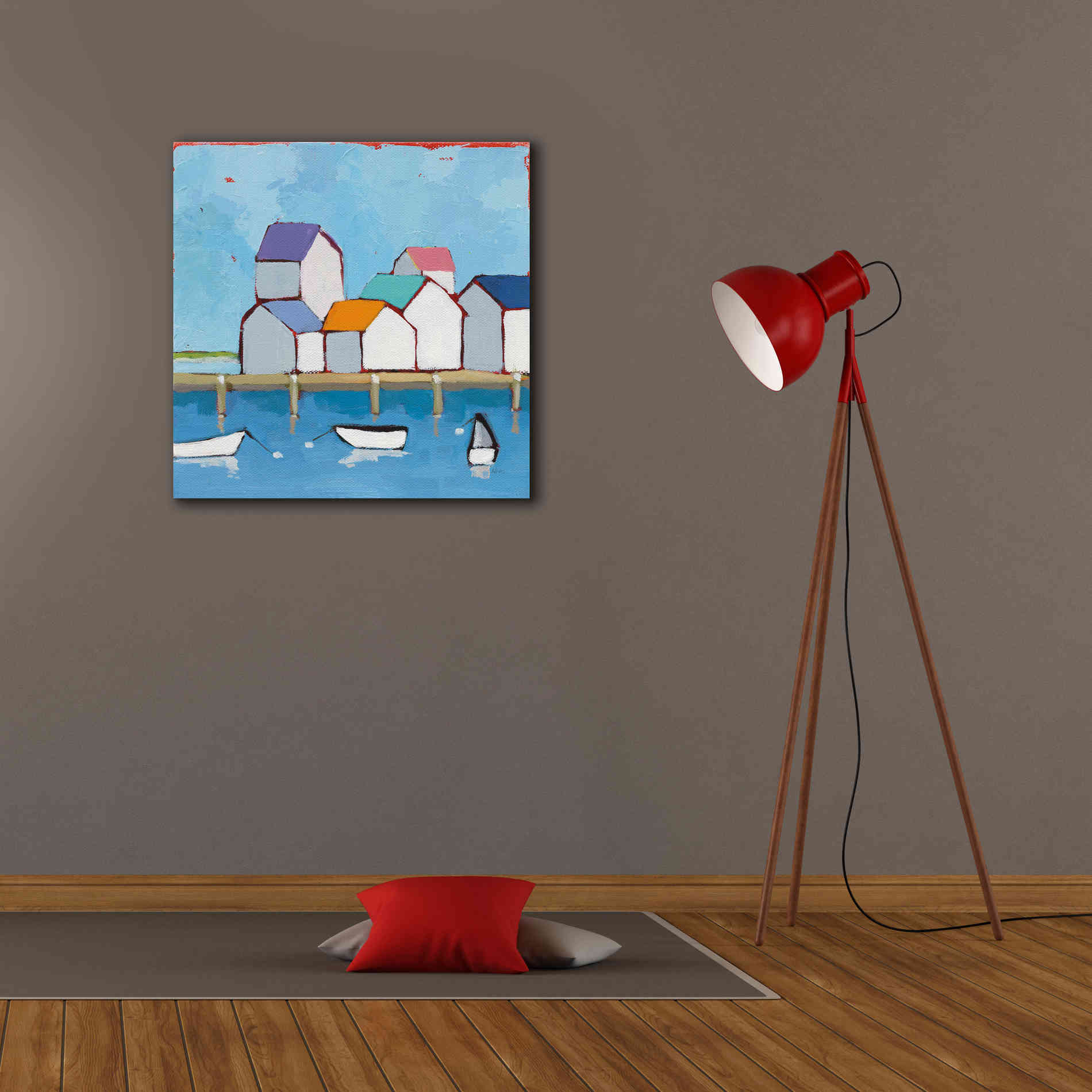 'The Wharf' by Phyllis Adams, Canvas Wall Art,26 x 26