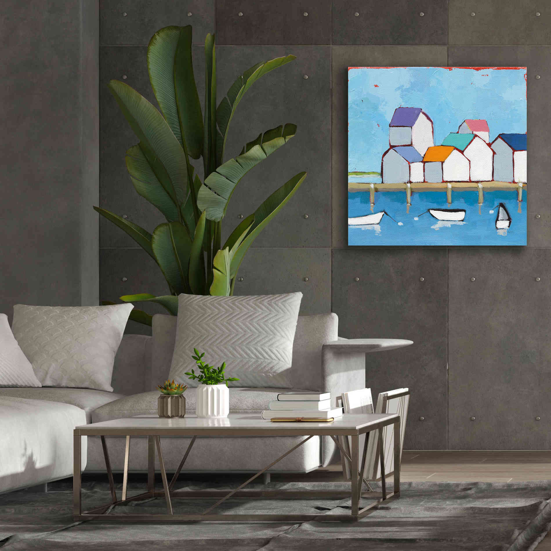 'The Wharf' by Phyllis Adams, Canvas Wall Art,37 x 37