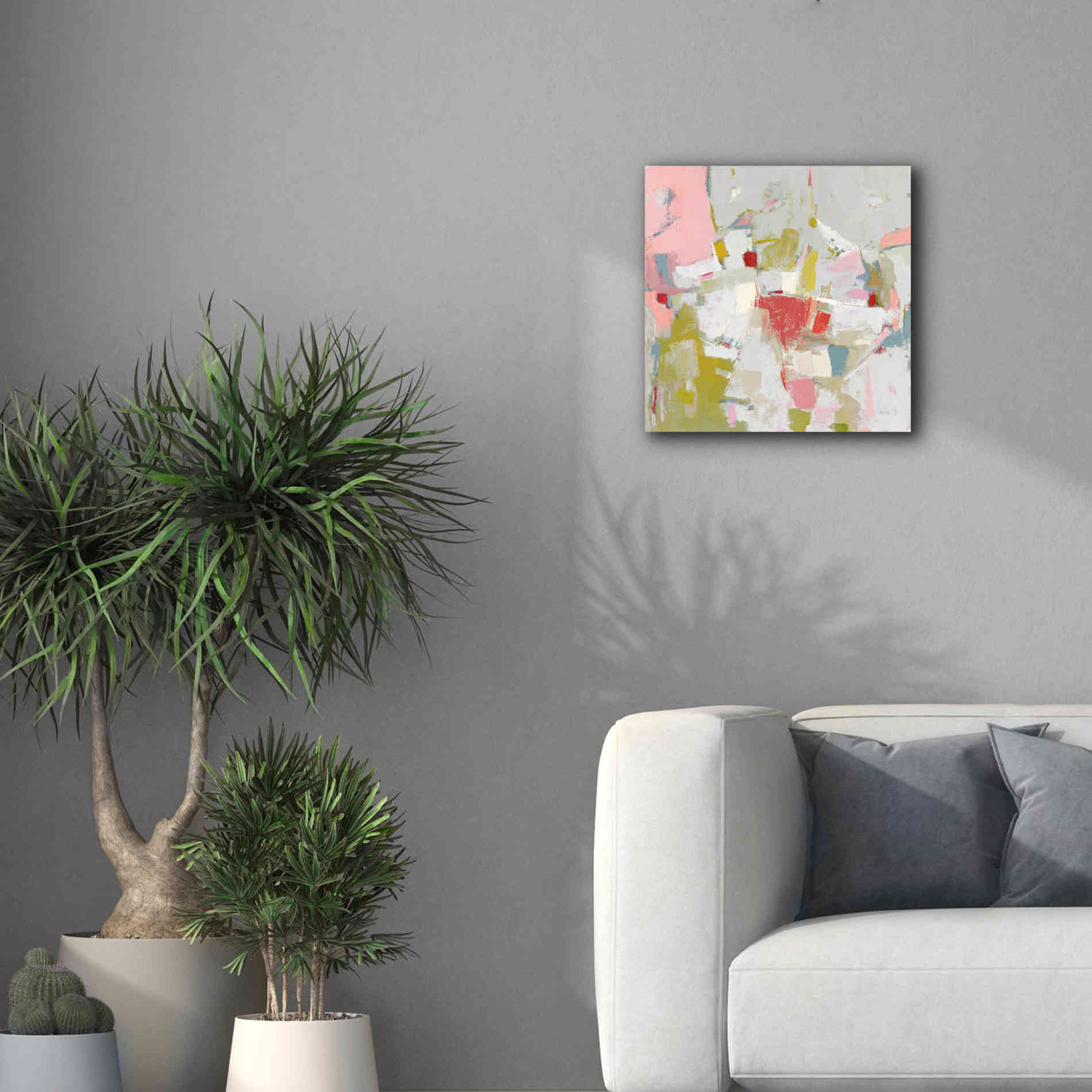 'And All That Jazz Pink' by Phyllis Adams, Canvas Wall Art,18 x 18