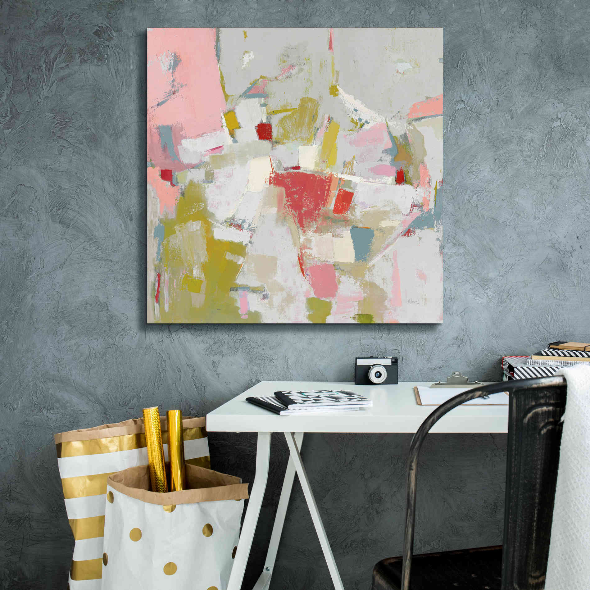 'And All That Jazz Pink' by Phyllis Adams, Canvas Wall Art,26 x 26