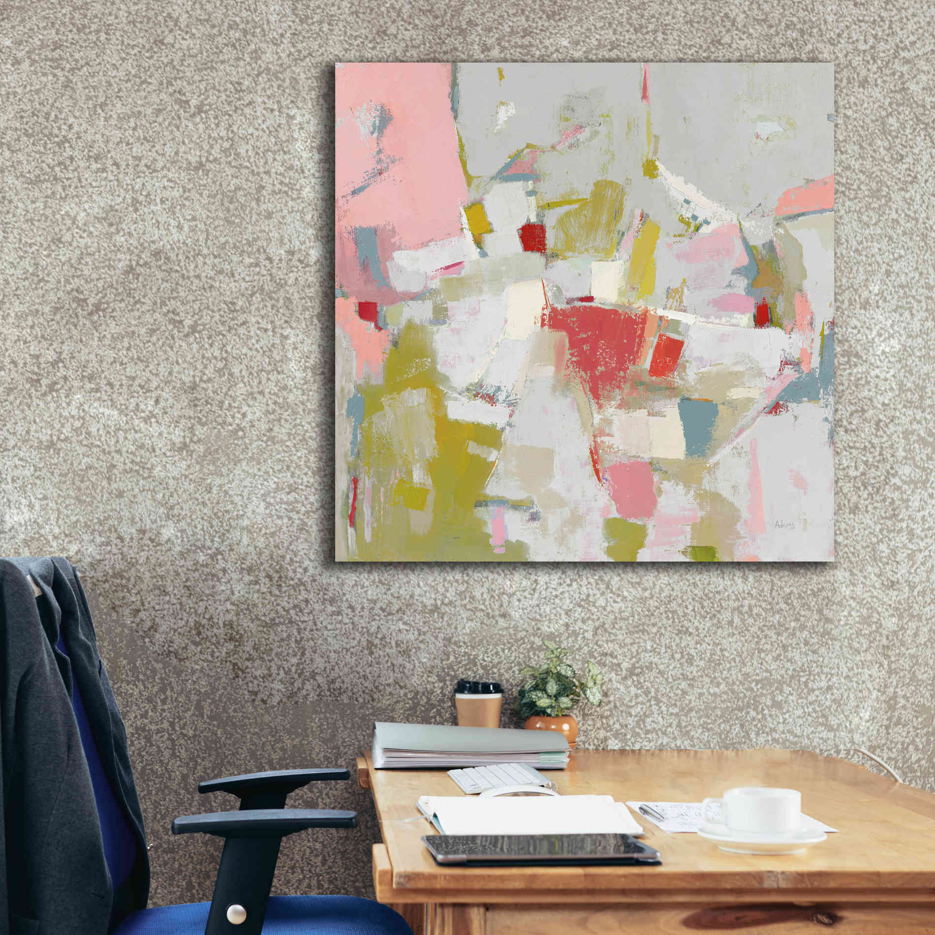 'And All That Jazz Pink' by Phyllis Adams, Canvas Wall Art,37 x 37