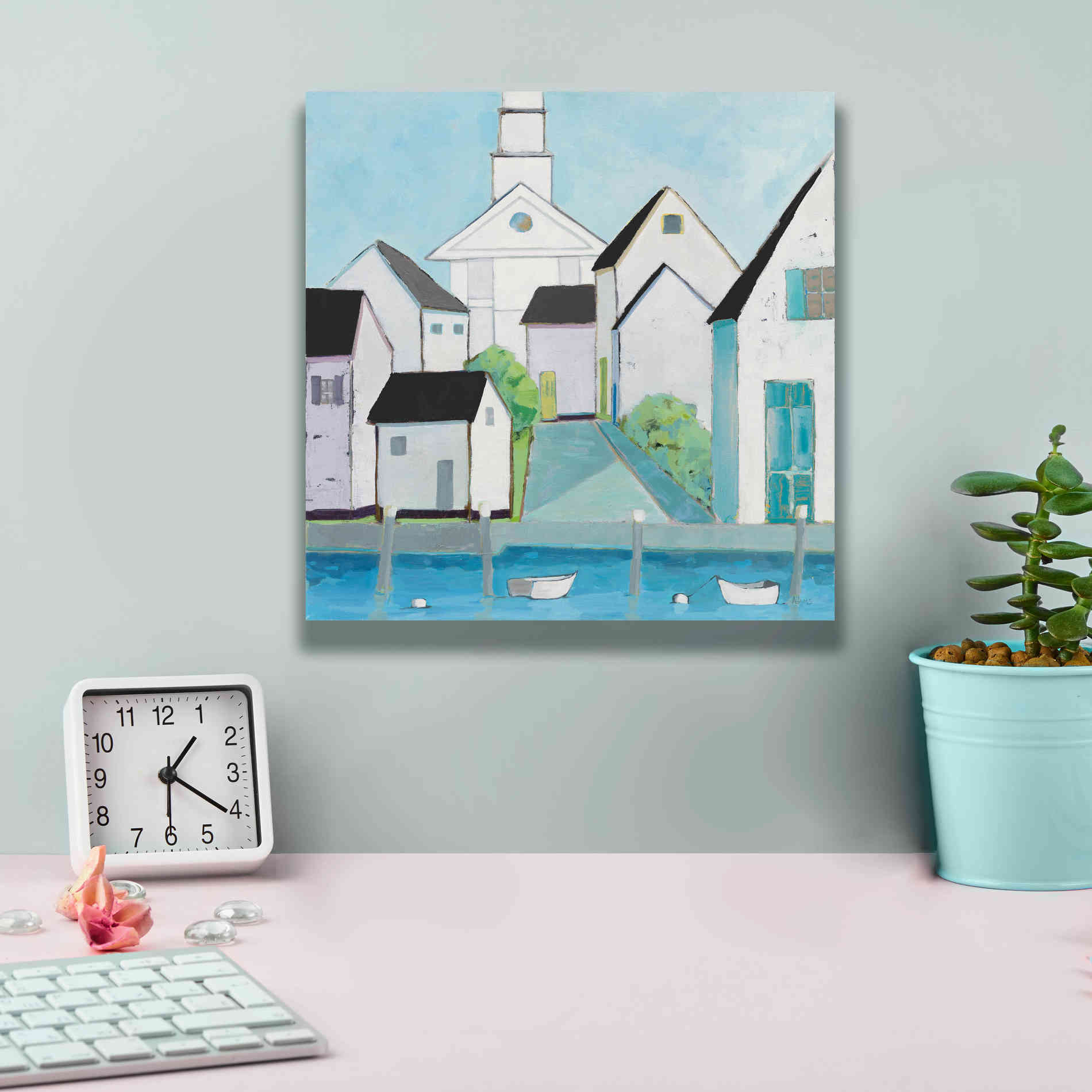 'Harbor Town III No Sign Light' by Phyllis Adams, Canvas Wall Art,12 x 12