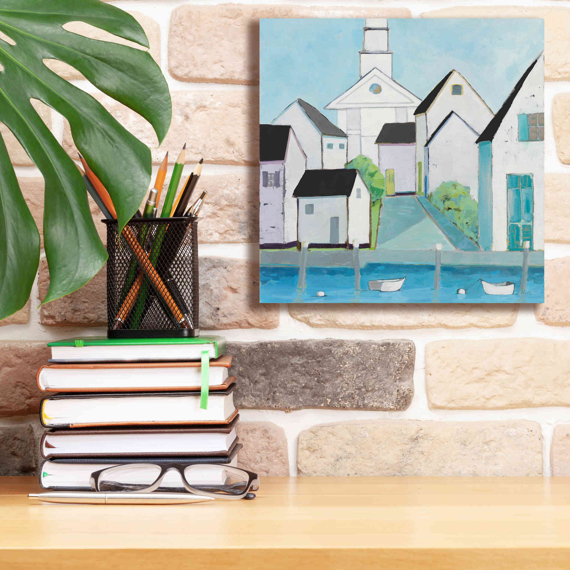 'Harbor Town III No Sign Light' by Phyllis Adams, Canvas Wall Art,12 x 12