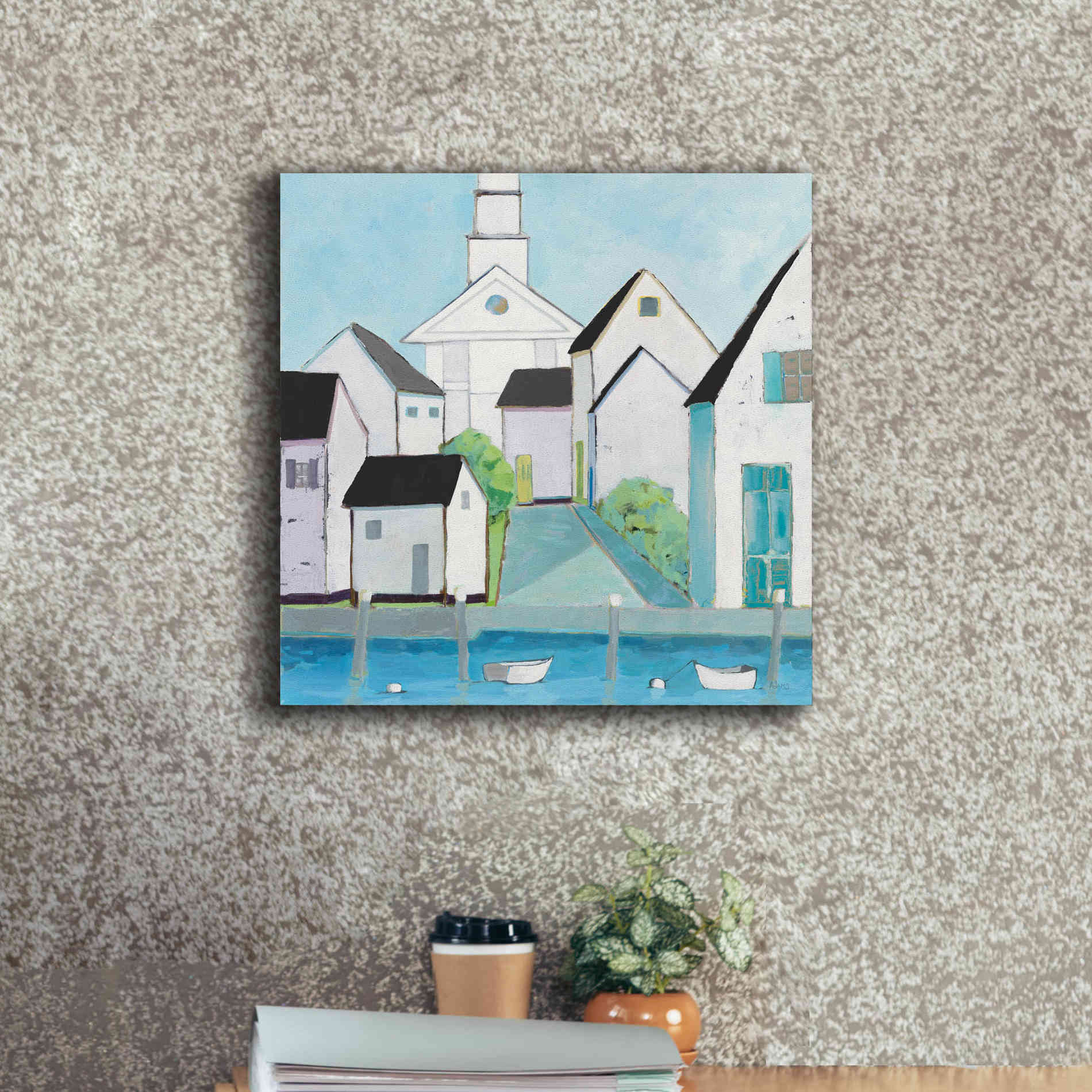 'Harbor Town III No Sign Light' by Phyllis Adams, Canvas Wall Art,18 x 18