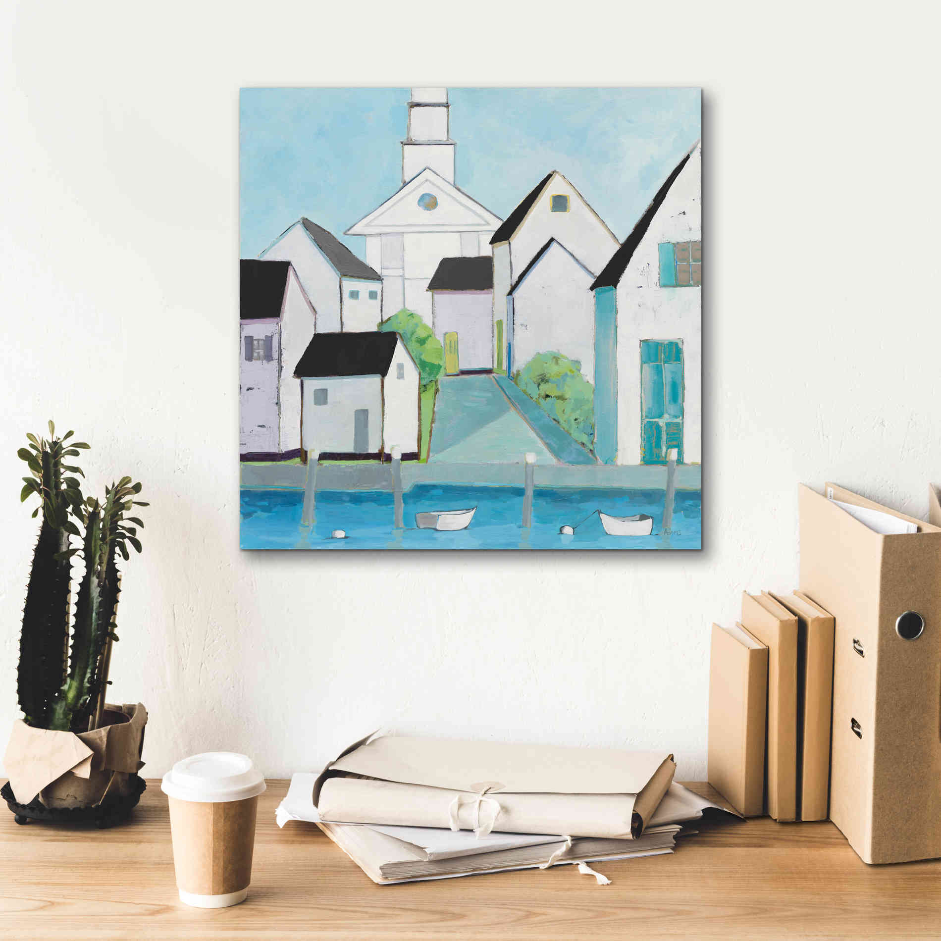 'Harbor Town III No Sign Light' by Phyllis Adams, Canvas Wall Art,18 x 18