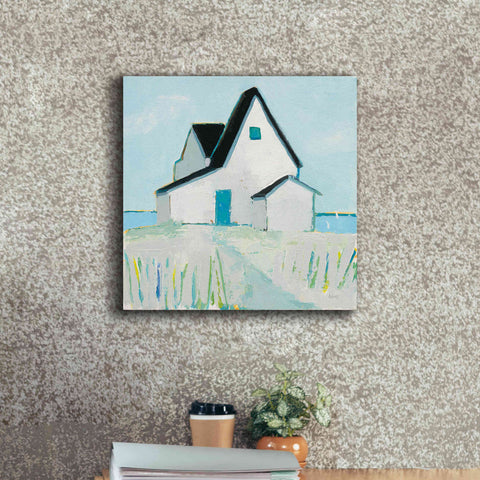 Image of 'Cottage by the Sea Neutral' by Phyllis Adams, Canvas Wall Art,18 x 18