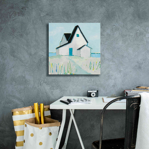 Image of 'Cottage by the Sea Neutral' by Phyllis Adams, Canvas Wall Art,18 x 18