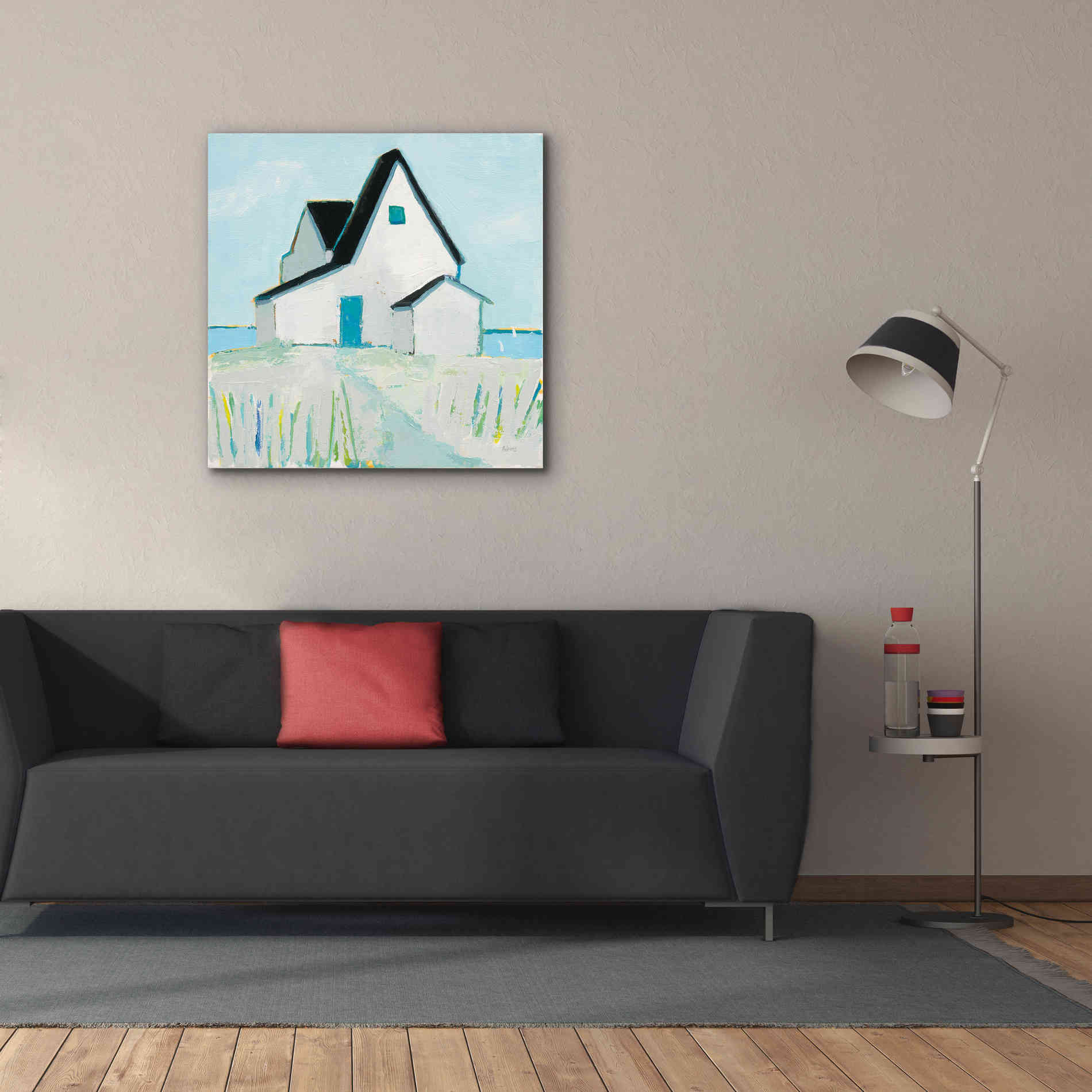 'Cottage by the Sea Neutral' by Phyllis Adams, Canvas Wall Art,37 x 37