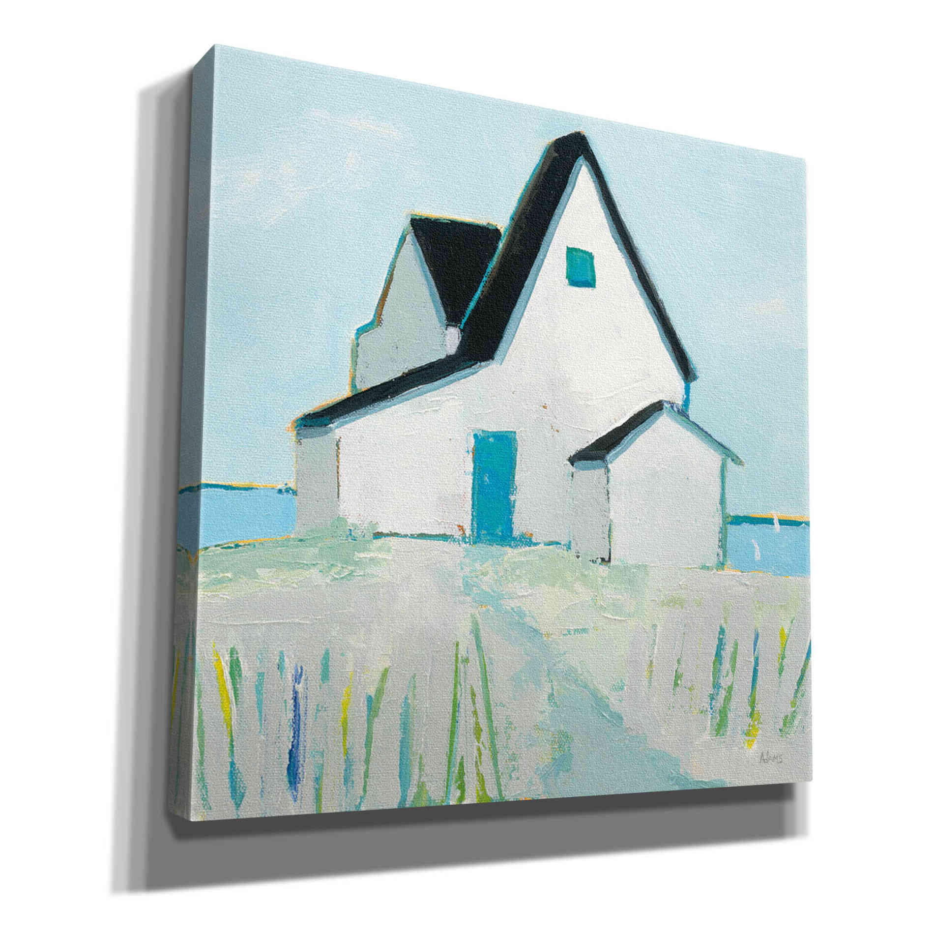 'Cottage by the Sea Neutral' by Phyllis Adams, Canvas Wall Art