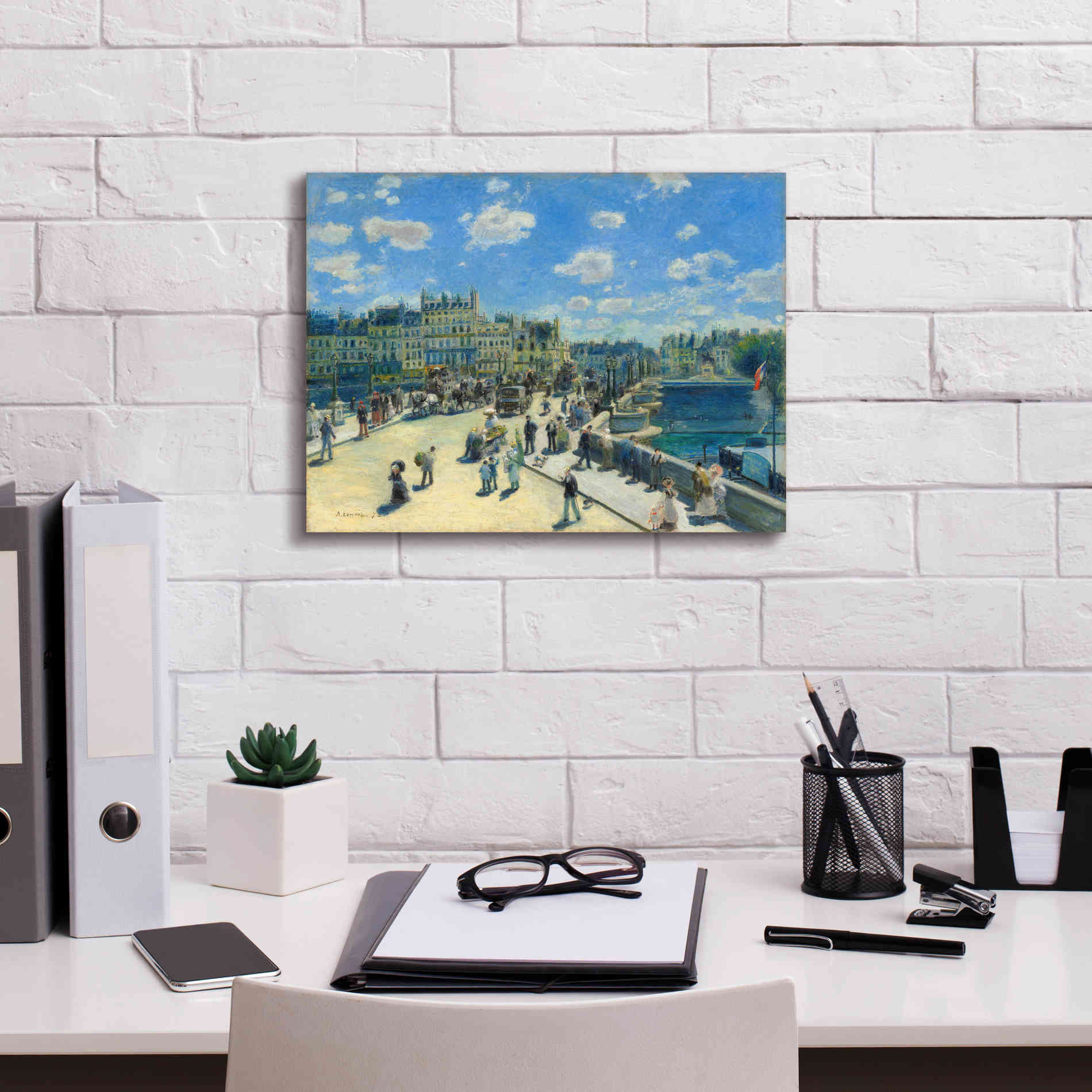 'Pont Neuf' by Pierre-Auguste Renoir,  Canvas Wall Art,16 x 12