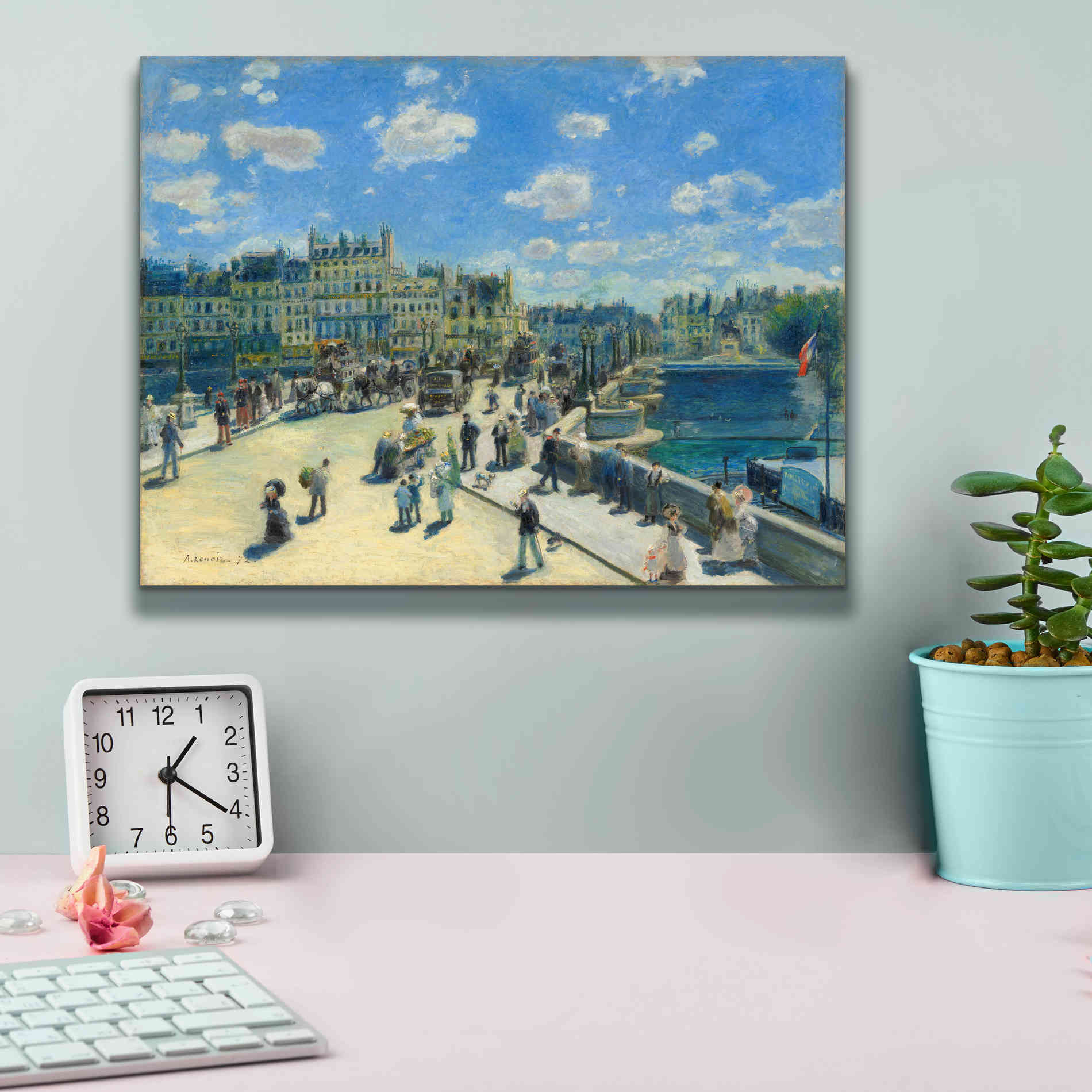 'Pont Neuf' by Pierre-Auguste Renoir,  Canvas Wall Art,16 x 12