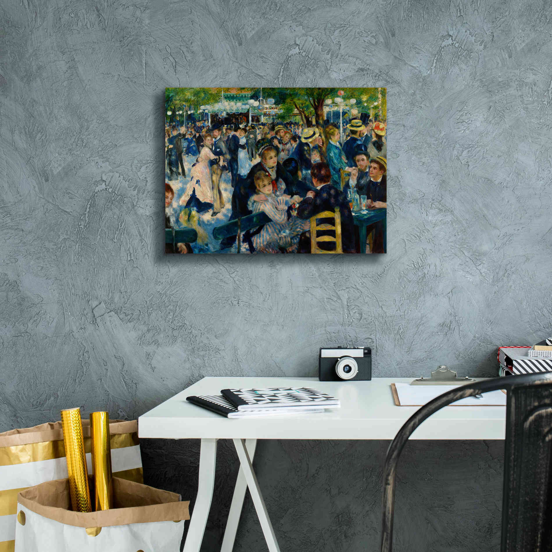 'Dance at Le moulin de la Galette' by Pierre-Auguste Renoir,  Canvas Wall Art,16 x 12