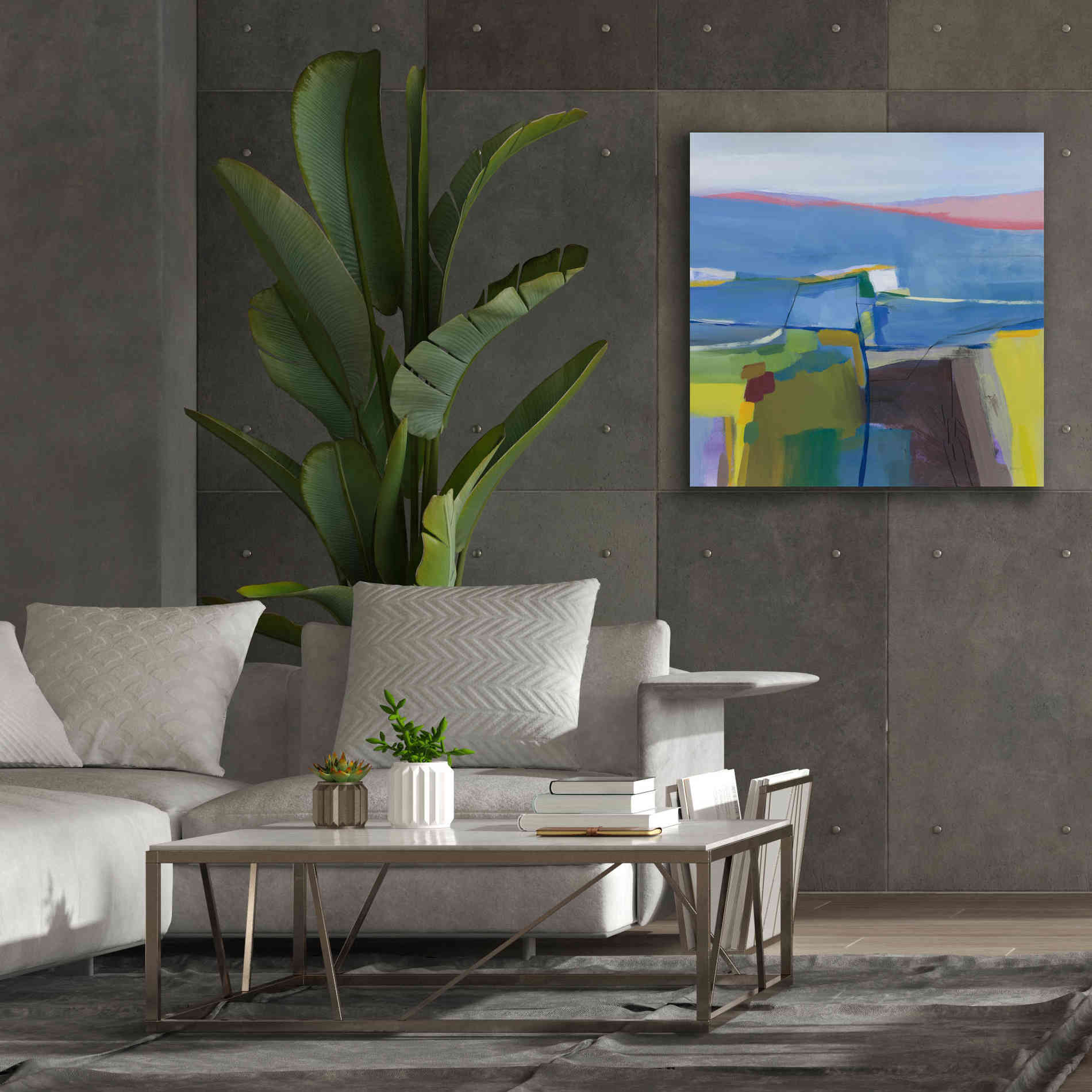 'Hill Side' by Jo Maye, Canvas Wall Art,37 x 37