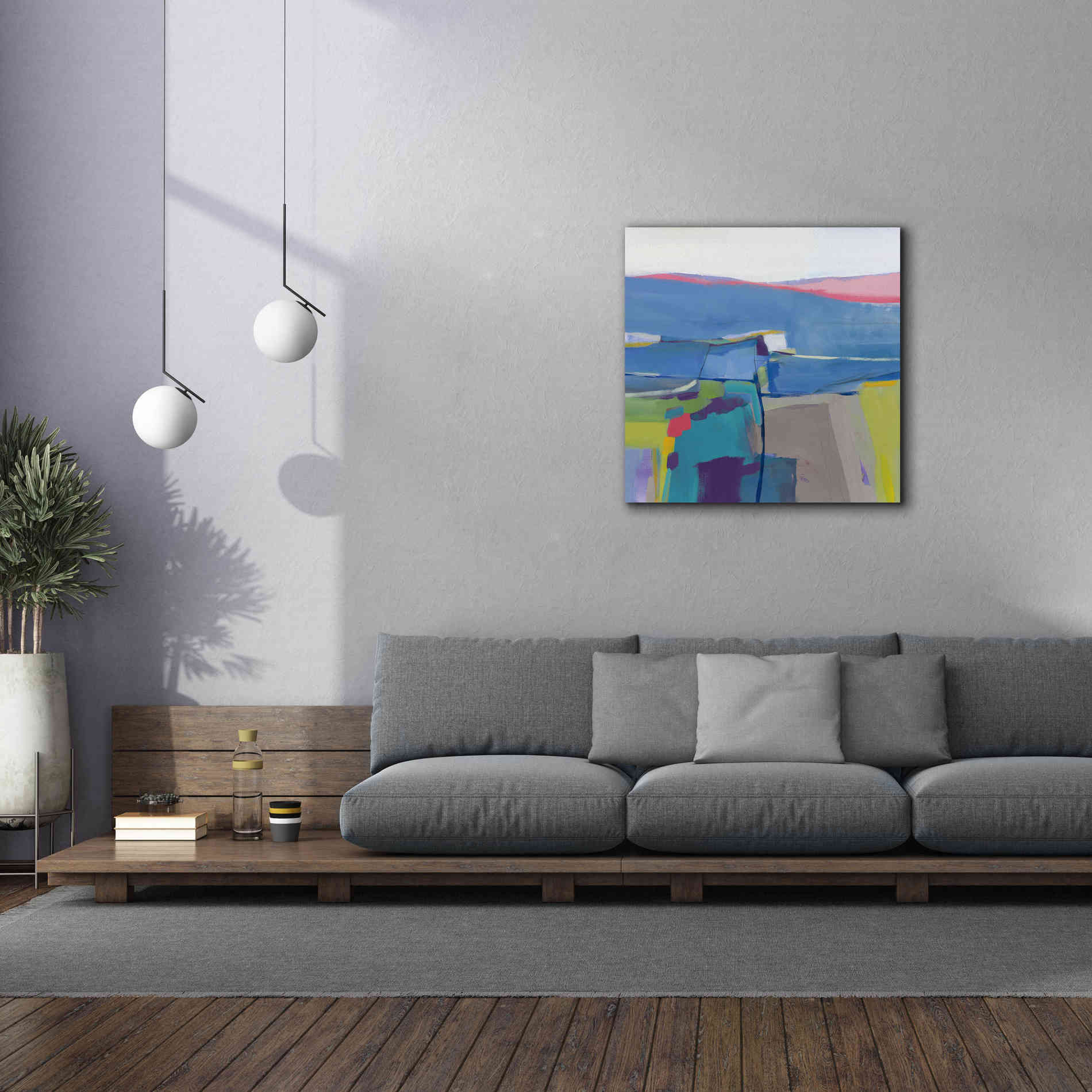 'Hill Side Bright' by Jo Maye, Canvas Wall Art,37 x 37