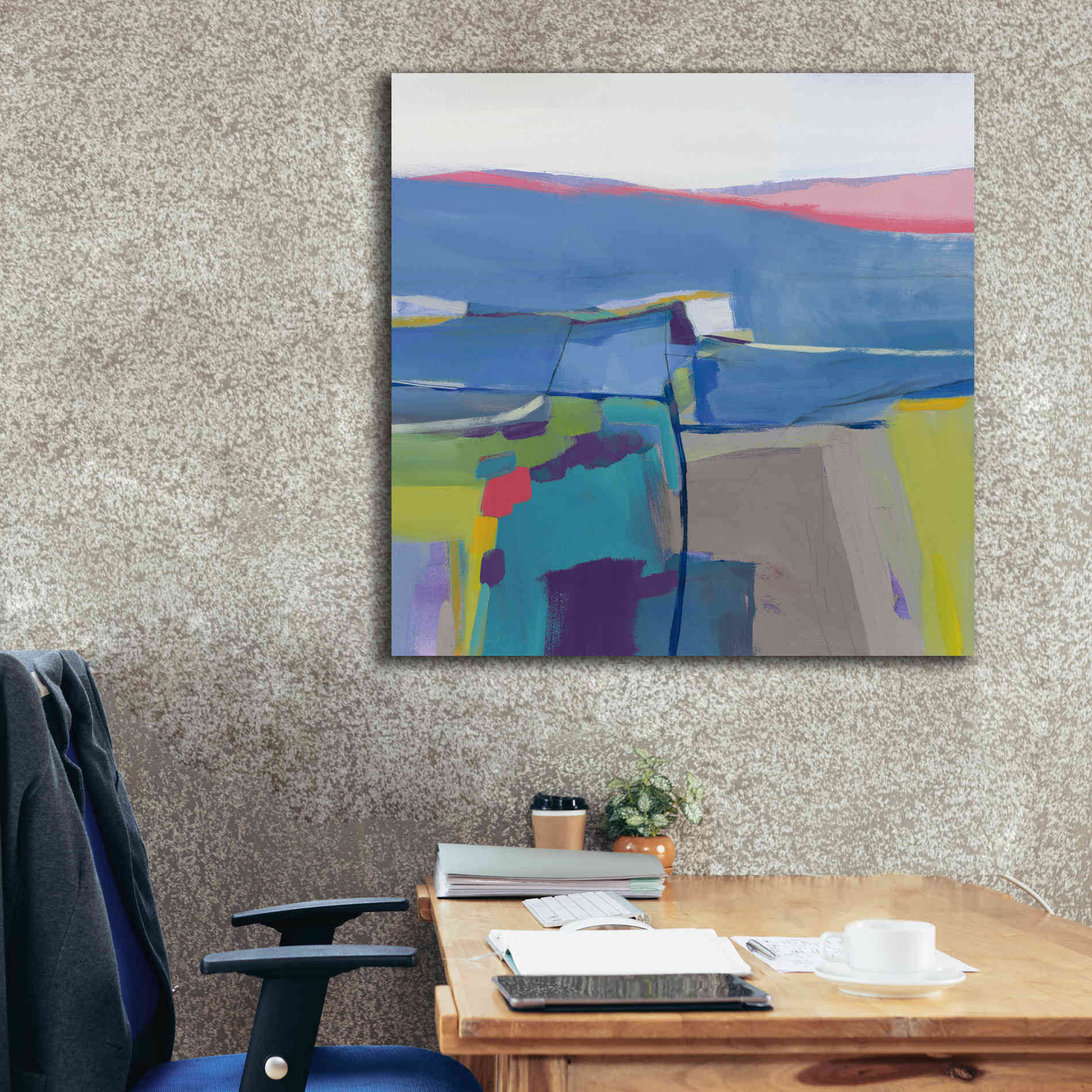 'Hill Side Bright' by Jo Maye, Canvas Wall Art,37 x 37