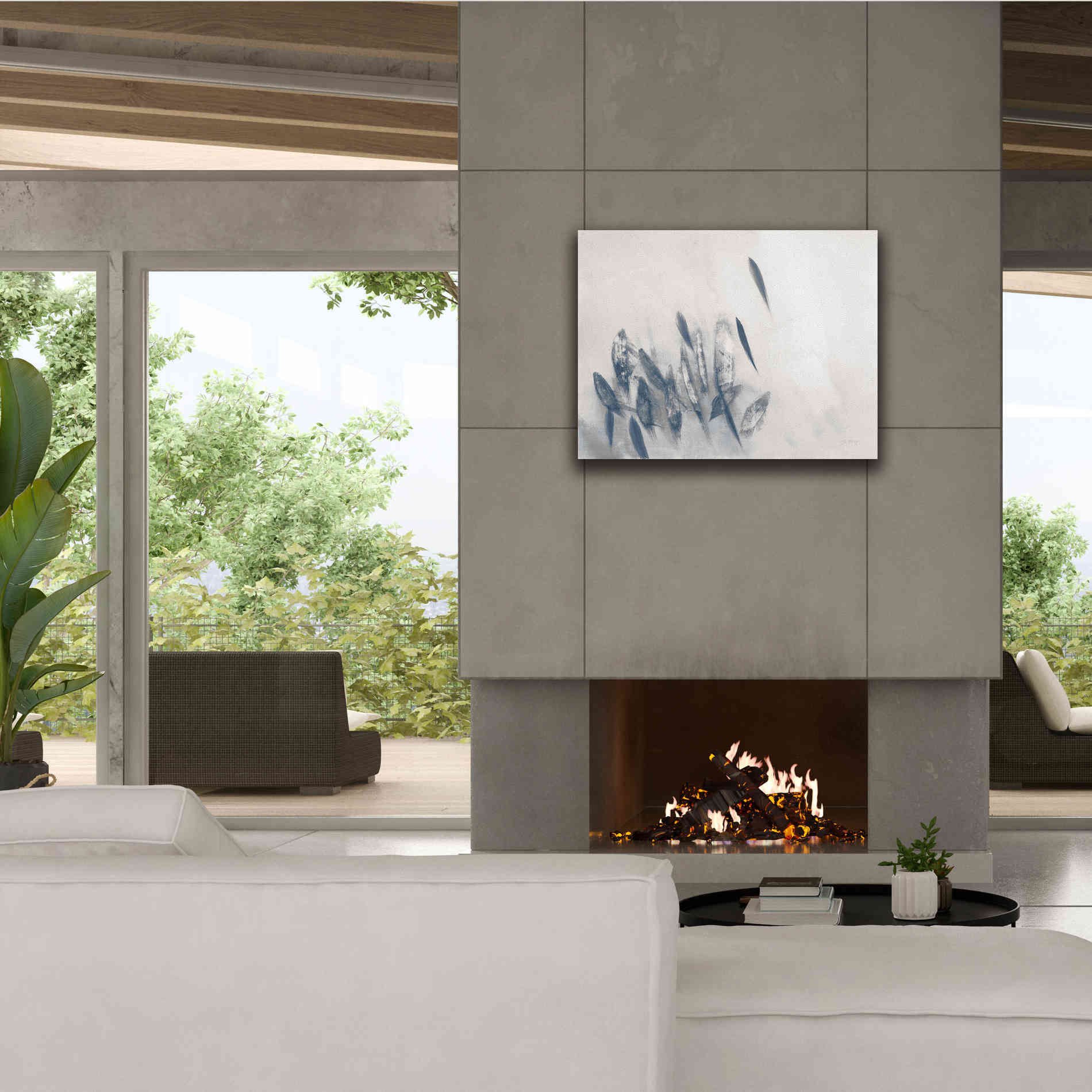 'Gently Waving Neutral' by Jo Maye, Canvas Wall Art,34 x 26