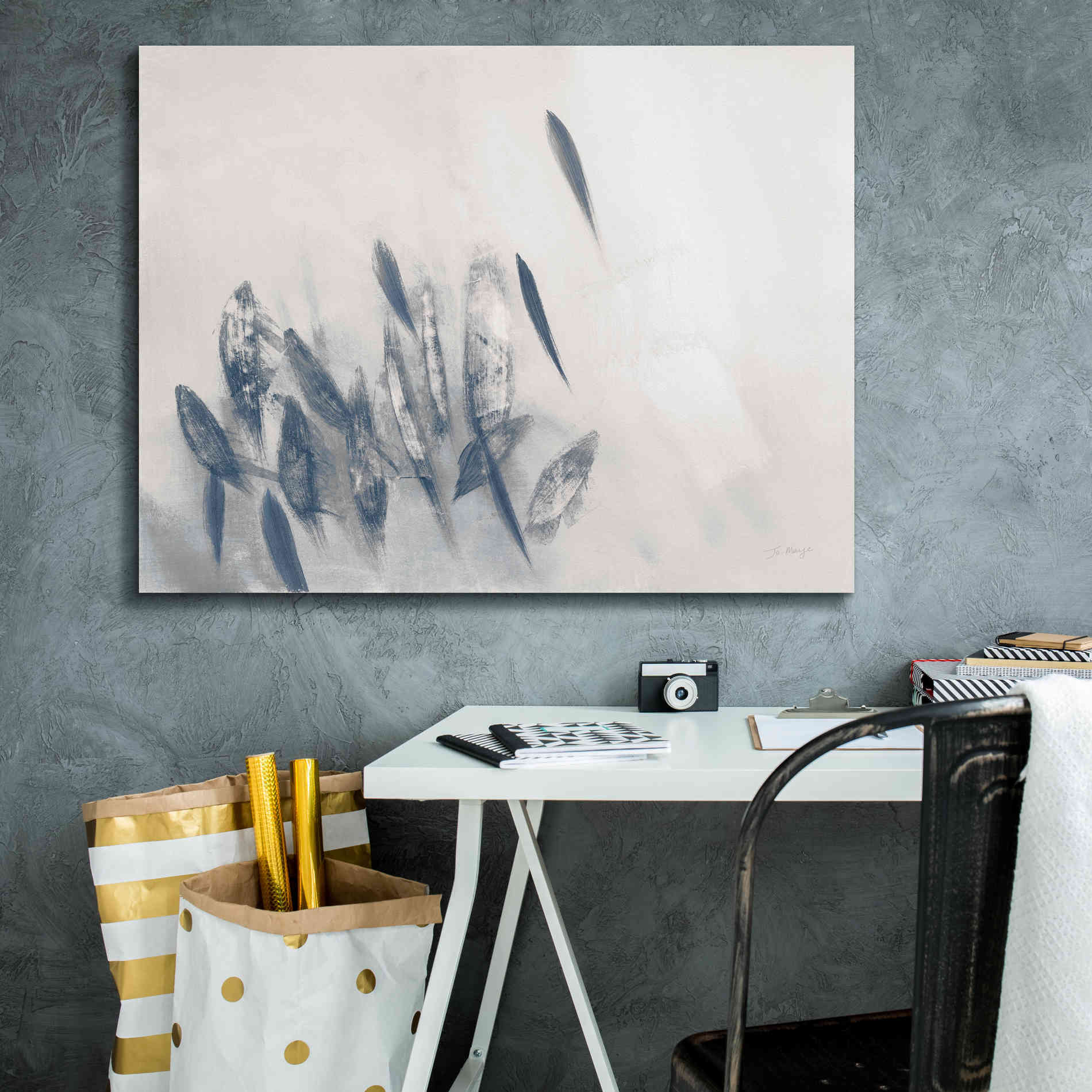 'Gently Waving Neutral' by Jo Maye, Canvas Wall Art,34 x 26