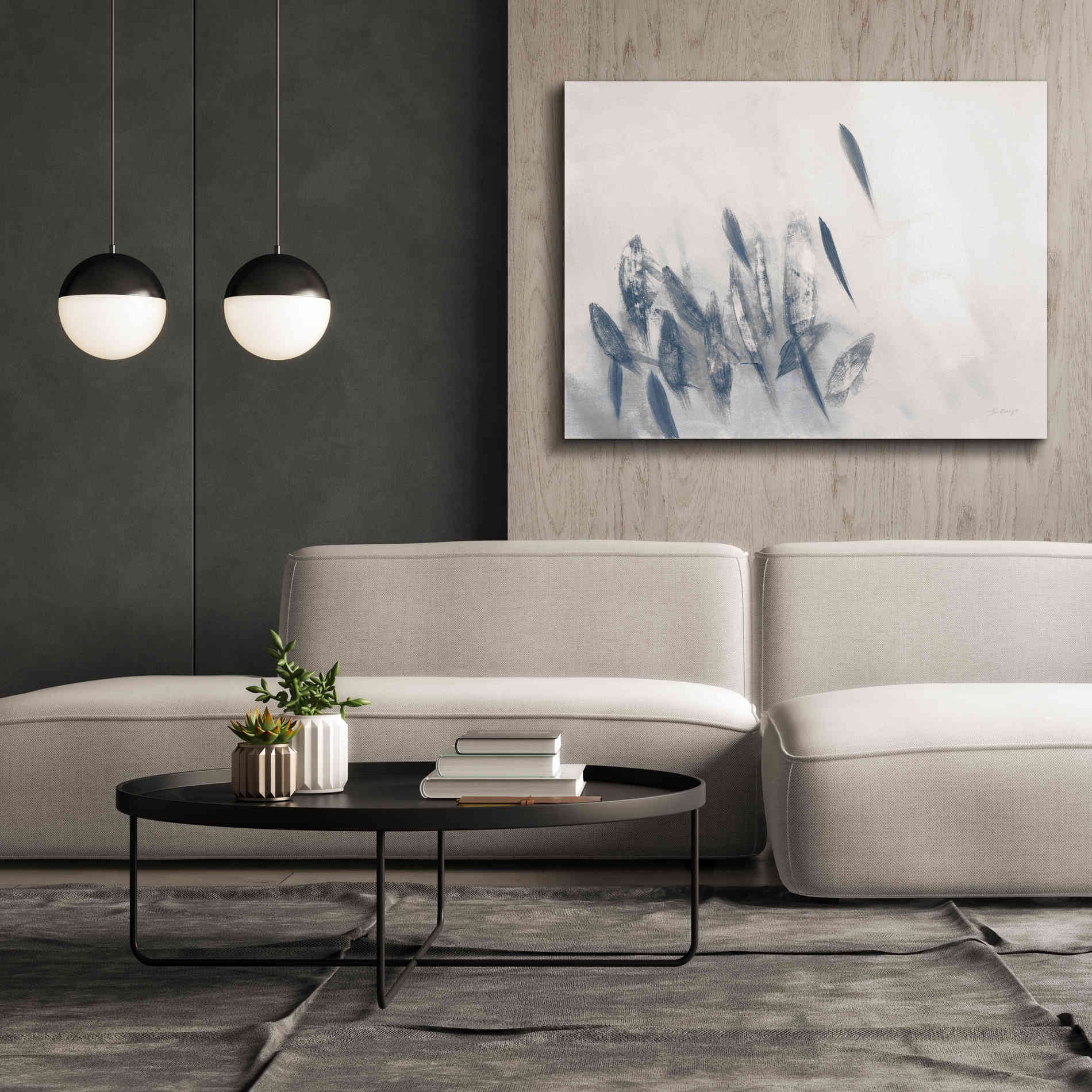 'Gently Waving Neutral' by Jo Maye, Canvas Wall Art,54 x 40