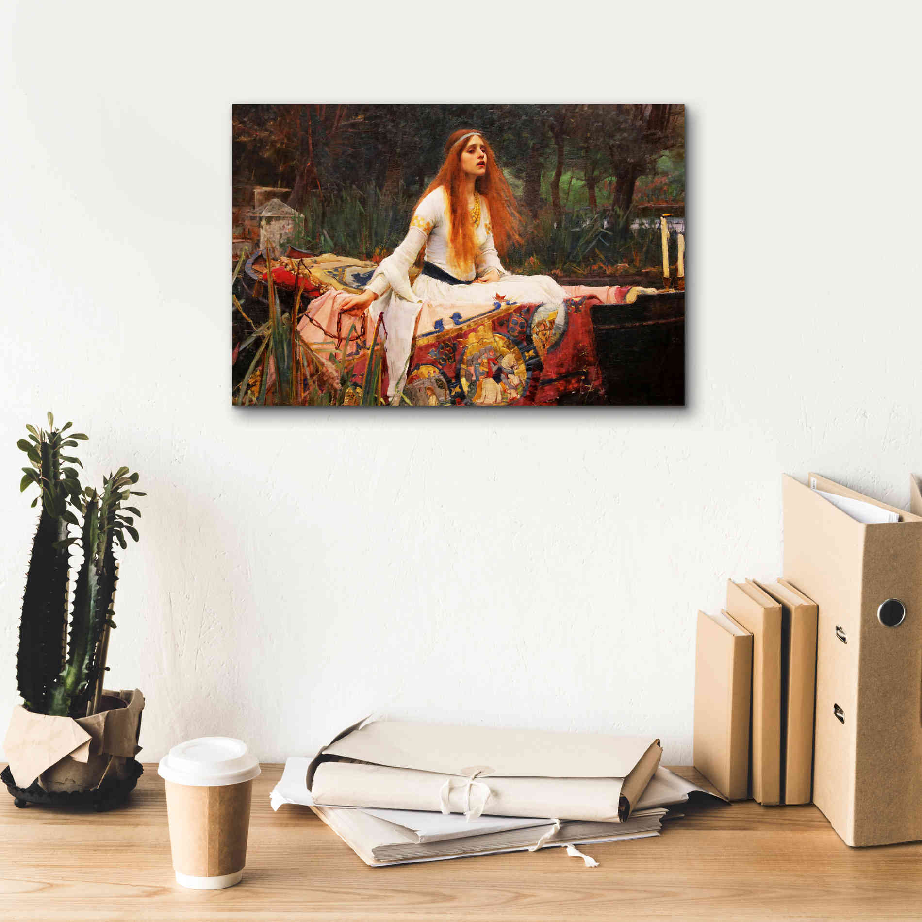 'The Lady of Shalott' by John William Waterhouse, Canvas Wall Art,18 x 12