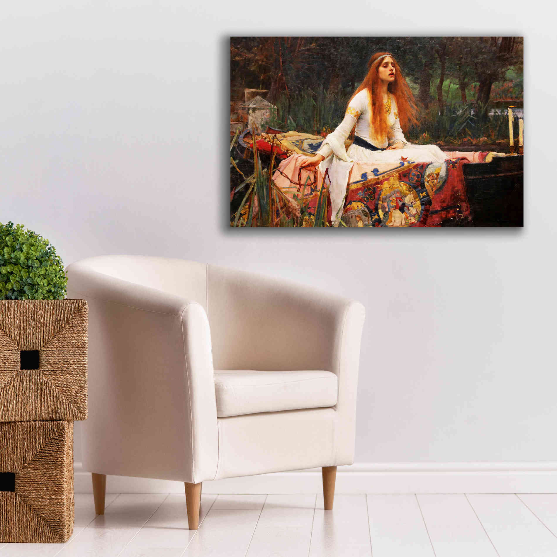 'The Lady of Shalott' by John William Waterhouse, Canvas Wall Art,40 x 26