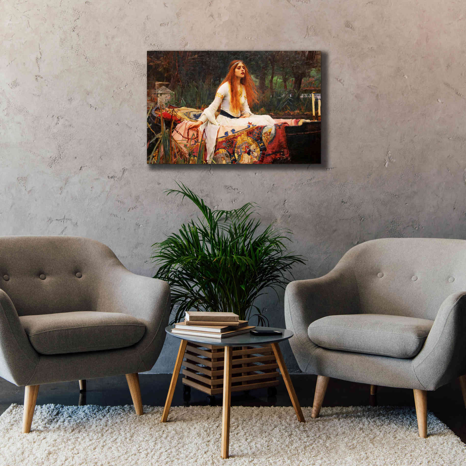 'The Lady of Shalott' by John William Waterhouse, Canvas Wall Art,40 x 26
