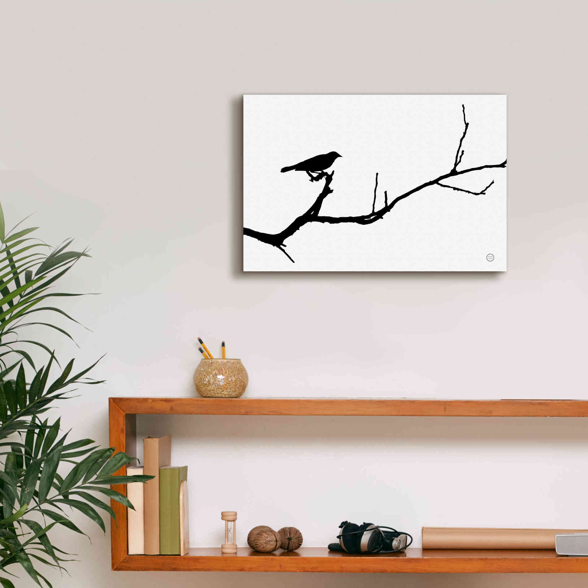'Bird Silhouette' by Nathan Larson, Canvas Wall Art,18 x 12