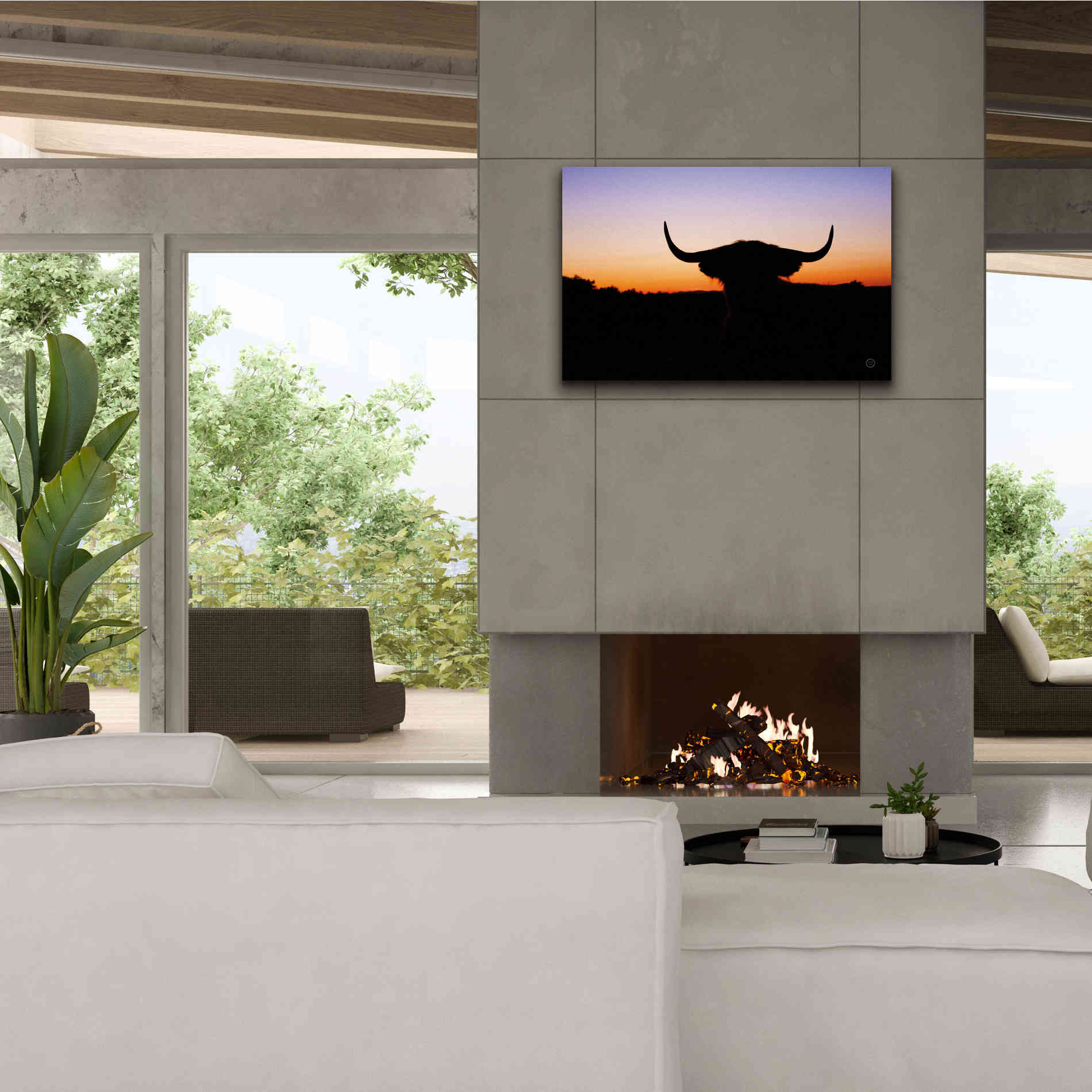 'Bull Set' by Nathan Larson, Canvas Wall Art,40 x 26