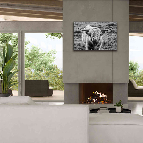 Image of 'Highland Cow Staring Contest' by Nathan Larson, Canvas Wall Art,40 x 26