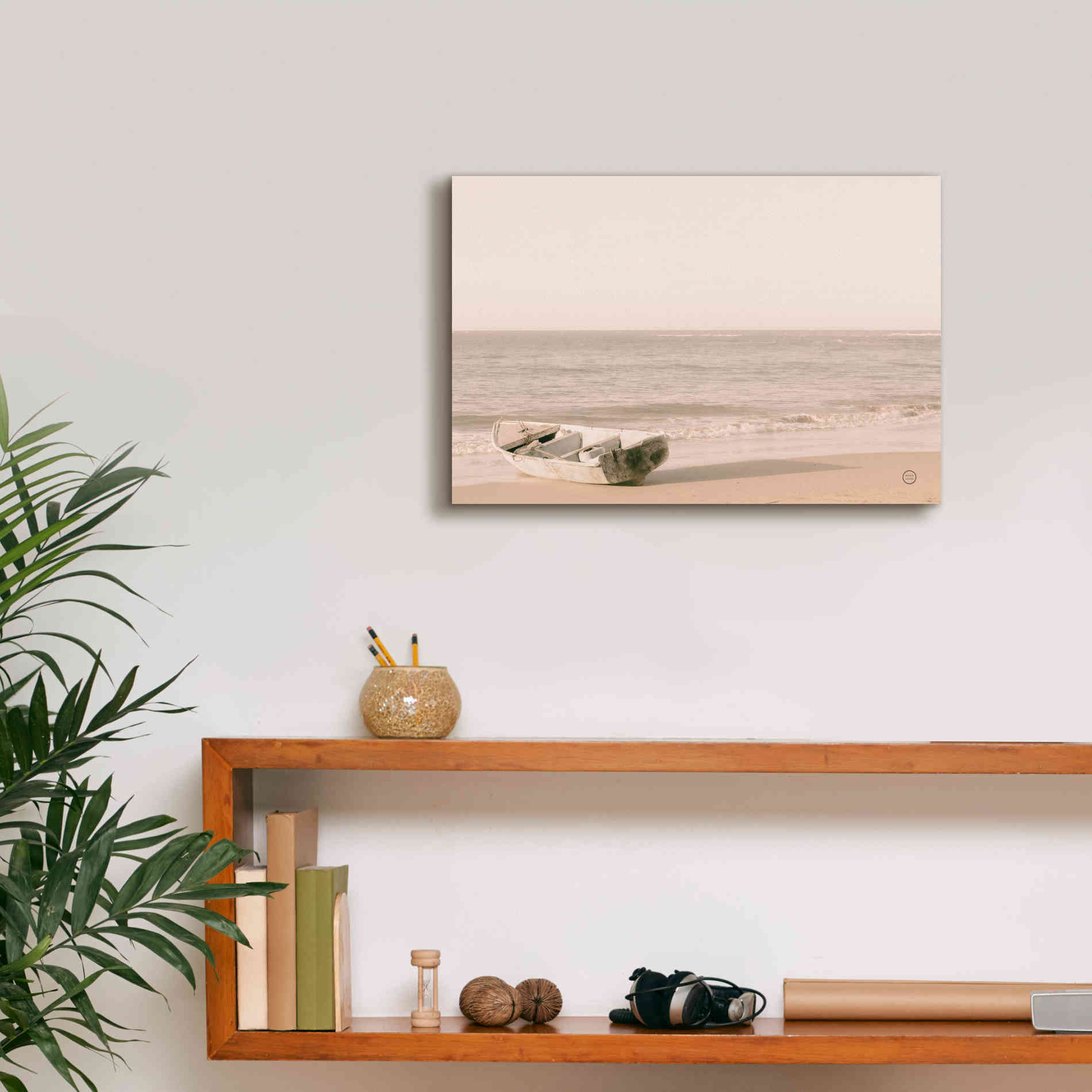 'Fishing Boat at Sunset' by Nathan Larson, Canvas Wall Art,18 x 12