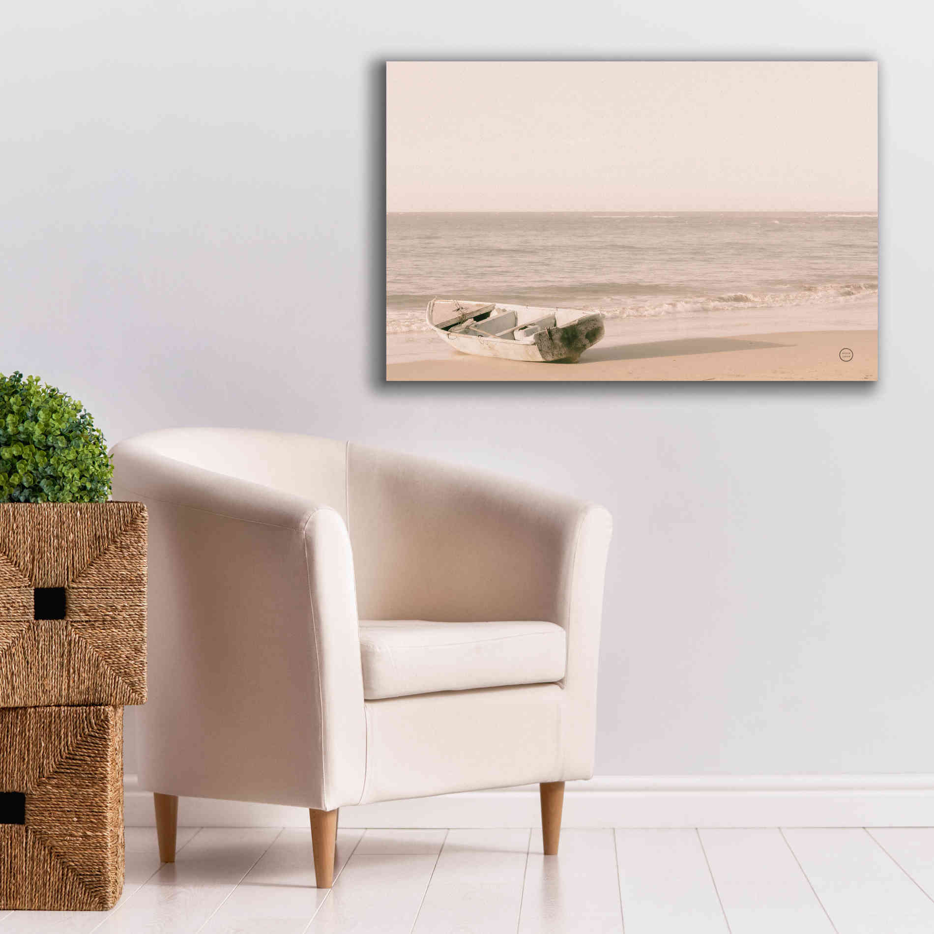 'Fishing Boat at Sunset' by Nathan Larson, Canvas Wall Art,40 x 26