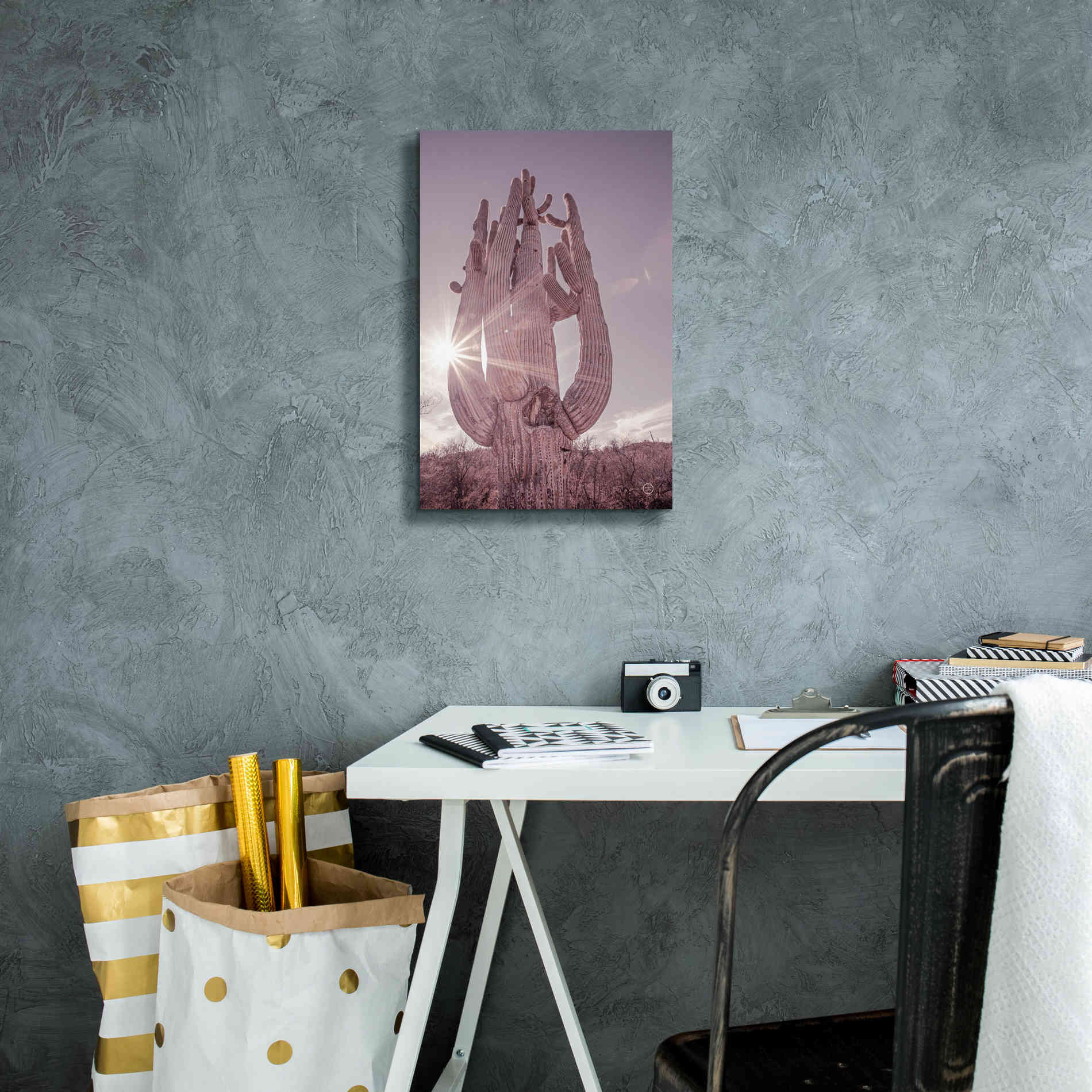 'Dusty Desert Saguaro' by Nathan Larson, Canvas Wall Art,12 x 18