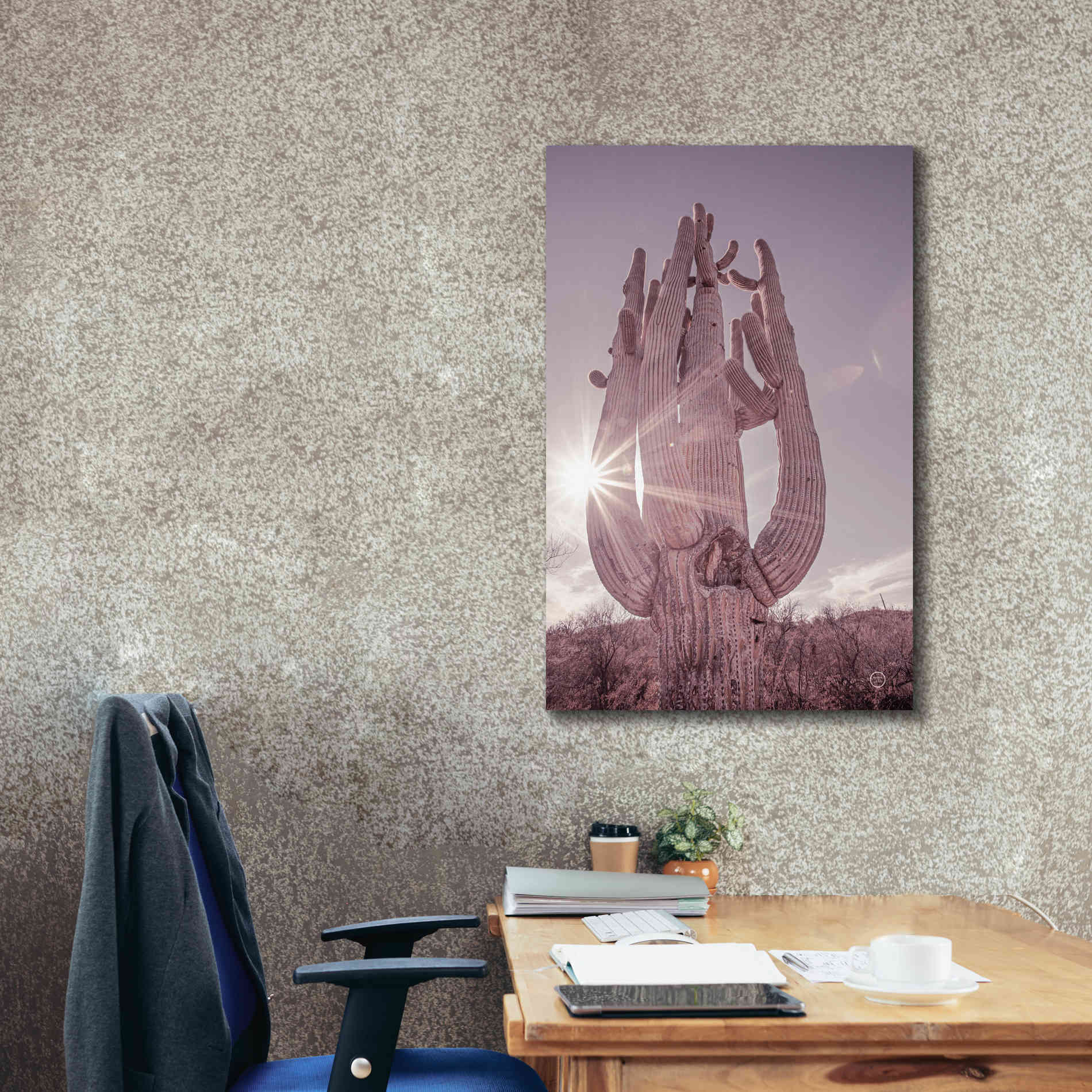 'Dusty Desert Saguaro' by Nathan Larson, Canvas Wall Art,26 x 40