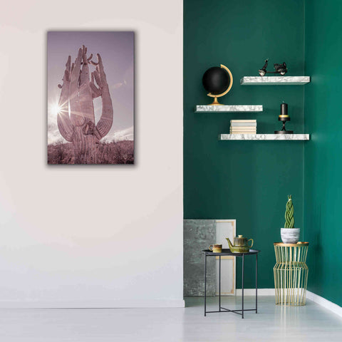 Image of 'Dusty Desert Saguaro' by Nathan Larson, Canvas Wall Art,26 x 40