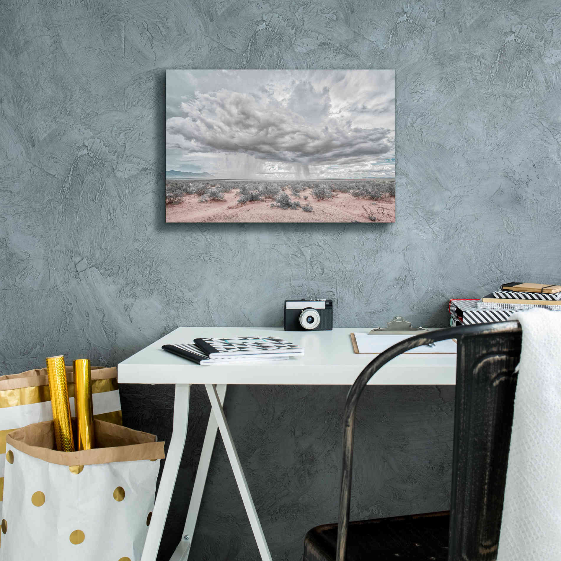 'New Mexico Rain' by Nathan Larson, Canvas Wall Art,18 x 12