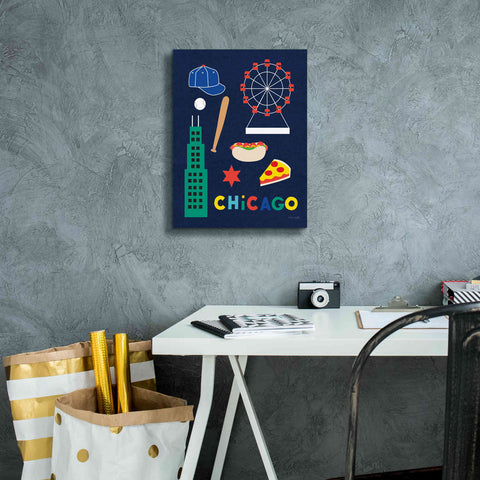 Image of 'City Fun Chicago' by Ann Kelle Designs, Canvas Wall Art,12 x 16