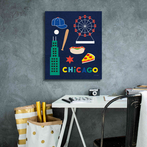 Image of 'City Fun Chicago' by Ann Kelle Designs, Canvas Wall Art,20 x 24