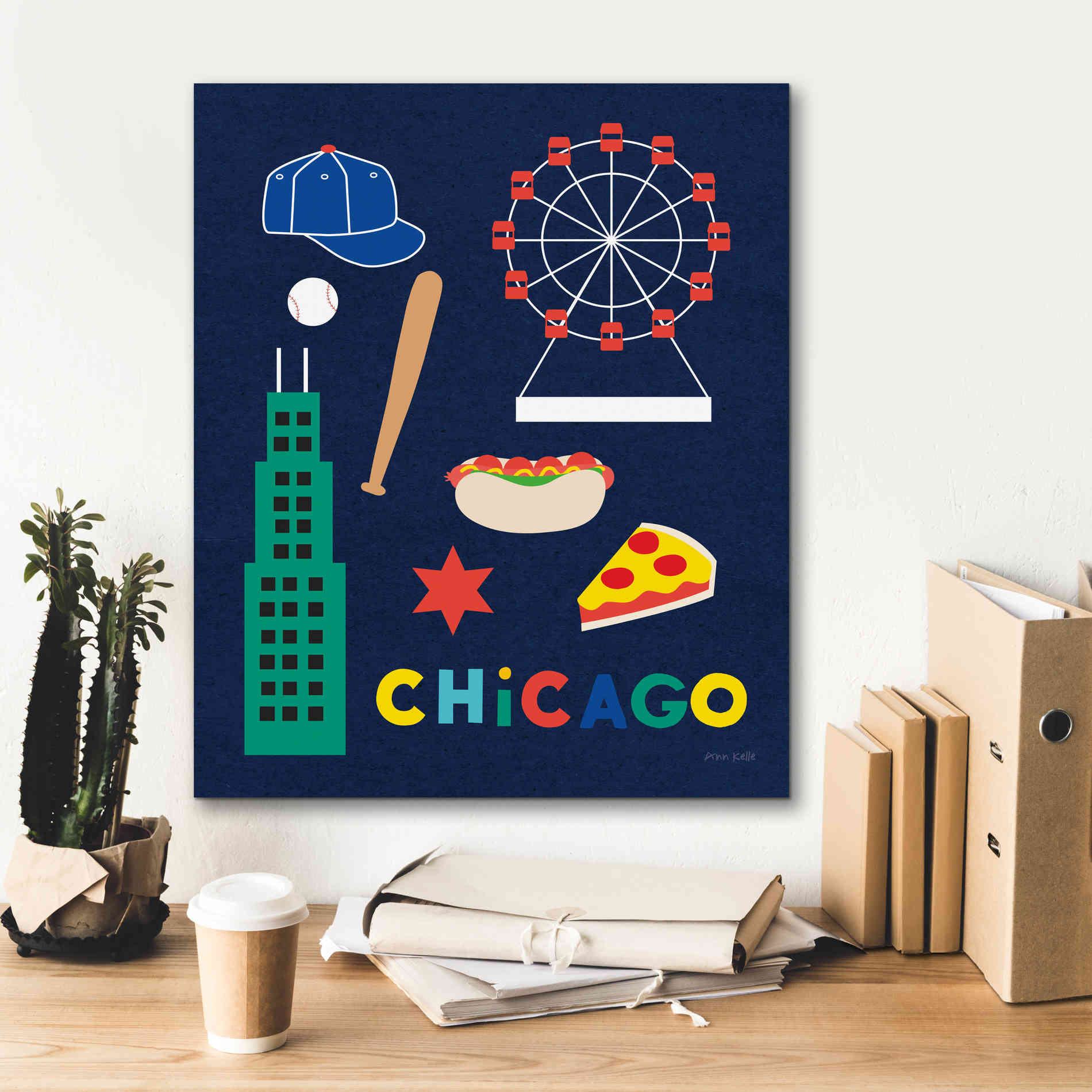 'City Fun Chicago' by Ann Kelle Designs, Canvas Wall Art,20 x 24