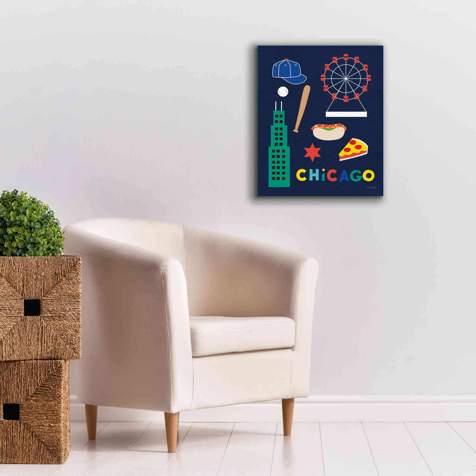 'City Fun Chicago' by Ann Kelle Designs, Canvas Wall Art,20 x 24
