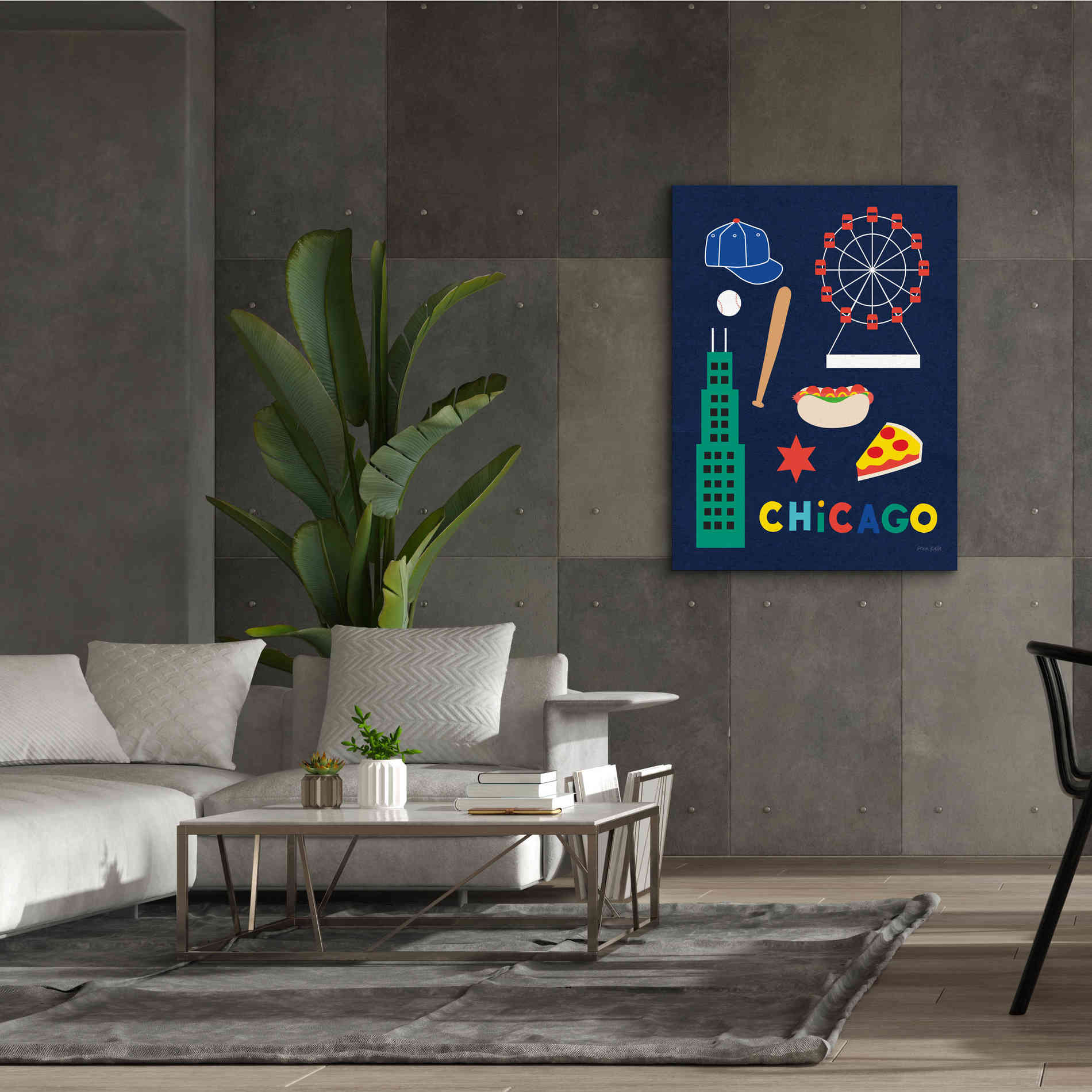 'City Fun Chicago' by Ann Kelle Designs, Canvas Wall Art,40 x 54