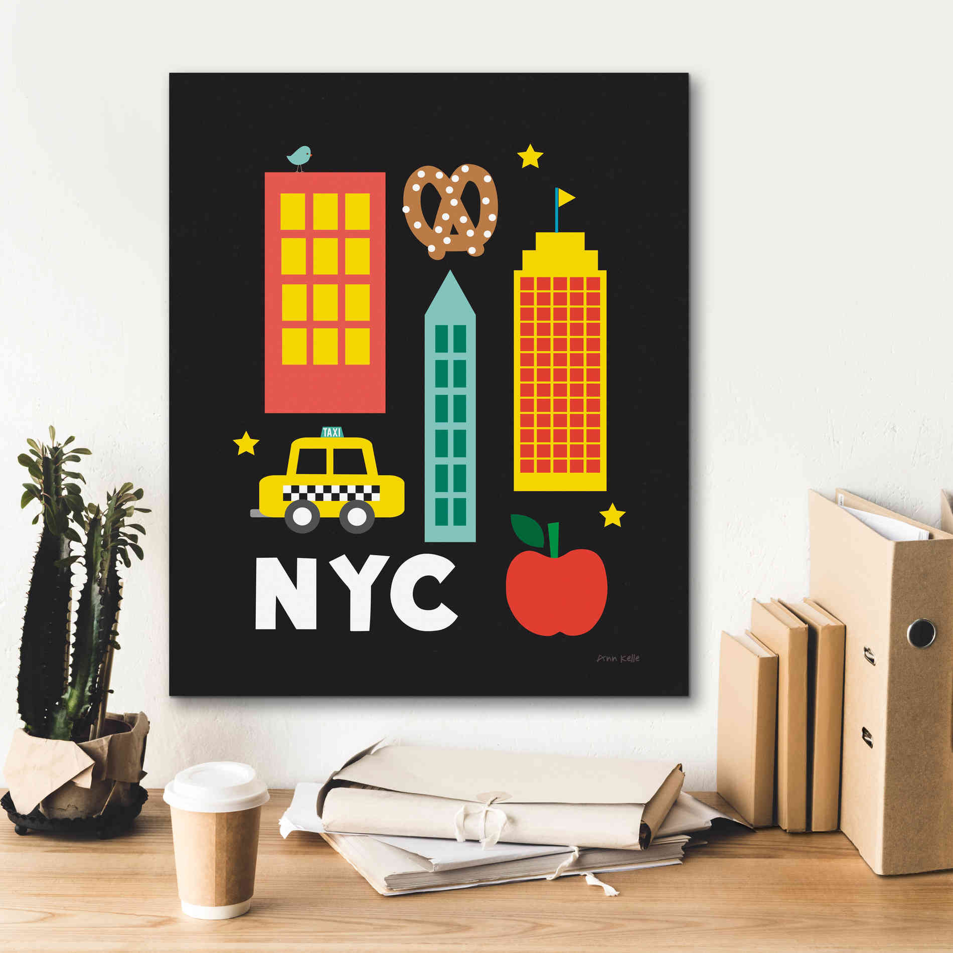 'City Fun NYC' by Ann Kelle Designs, Canvas Wall Art,20 x 24