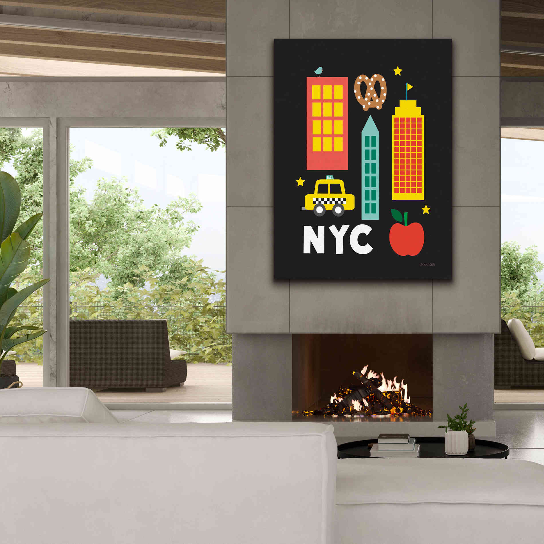 'City Fun NYC' by Ann Kelle Designs, Canvas Wall Art,40 x 54