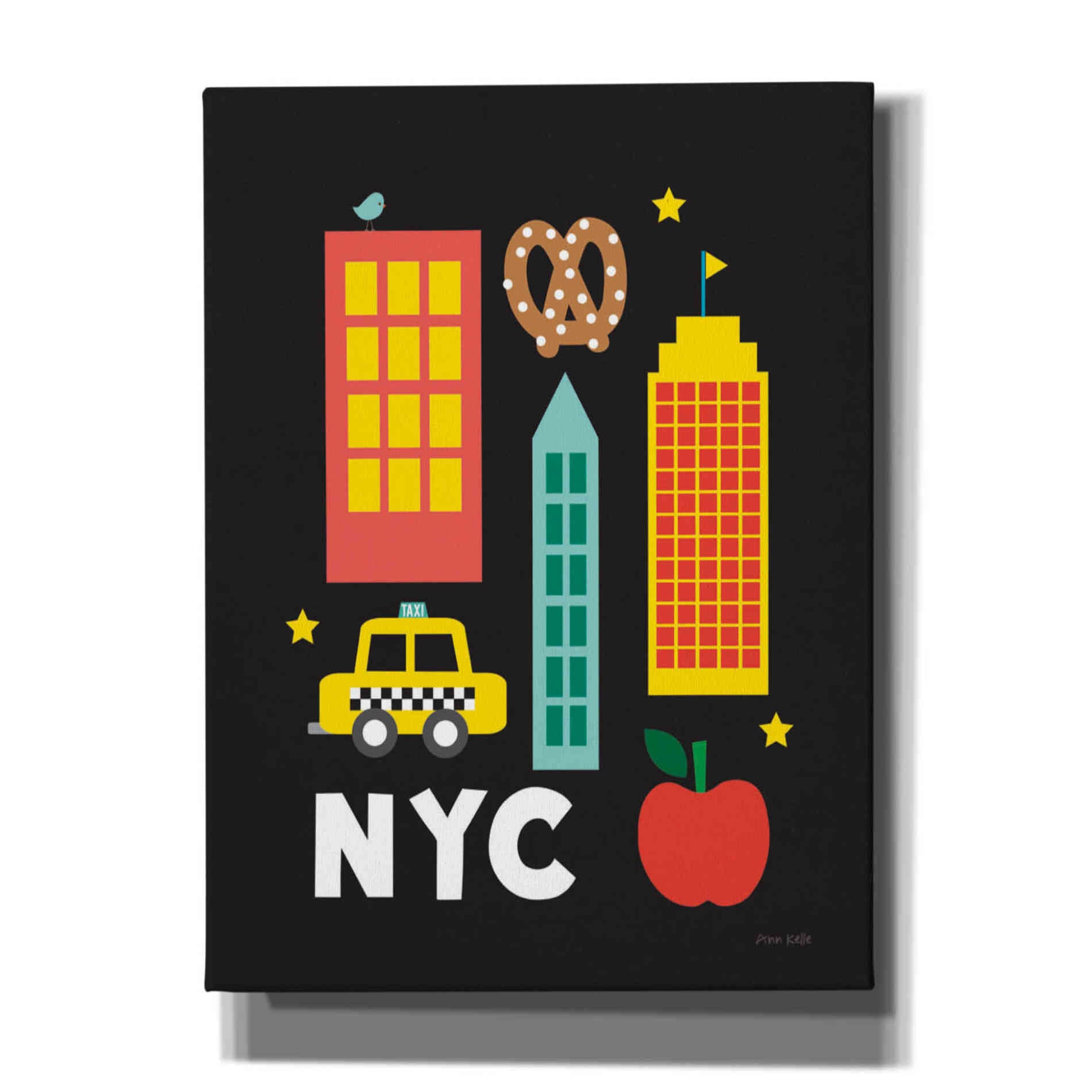 'City Fun NYC' by Ann Kelle Designs, Canvas Wall Art,12x16x1.1x0,20x24x1.1x0,26x30x1.74x0,40x54x1.74x0