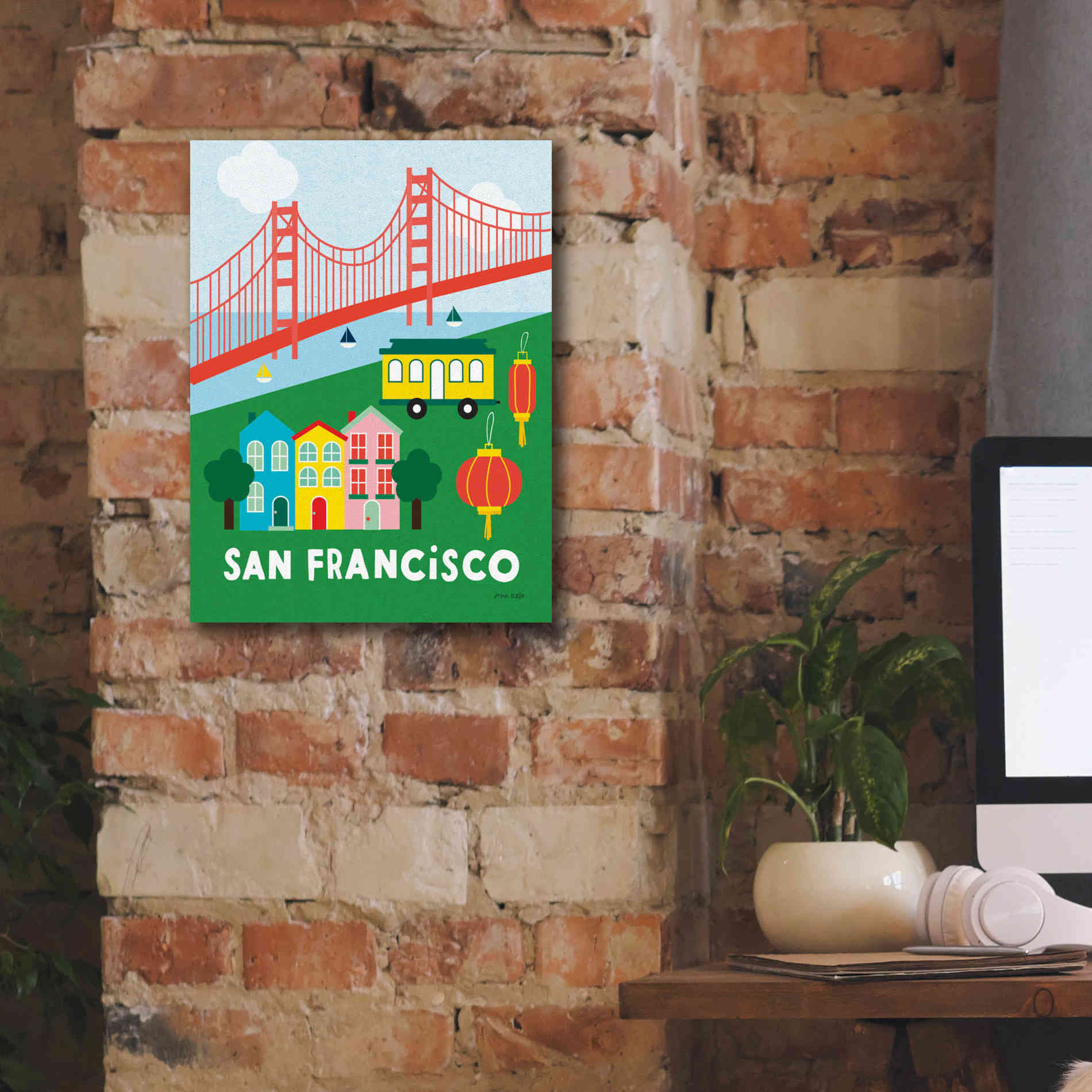 'City Fun San Francisco' by Ann Kelle Designs, Canvas Wall Art,12 x 16