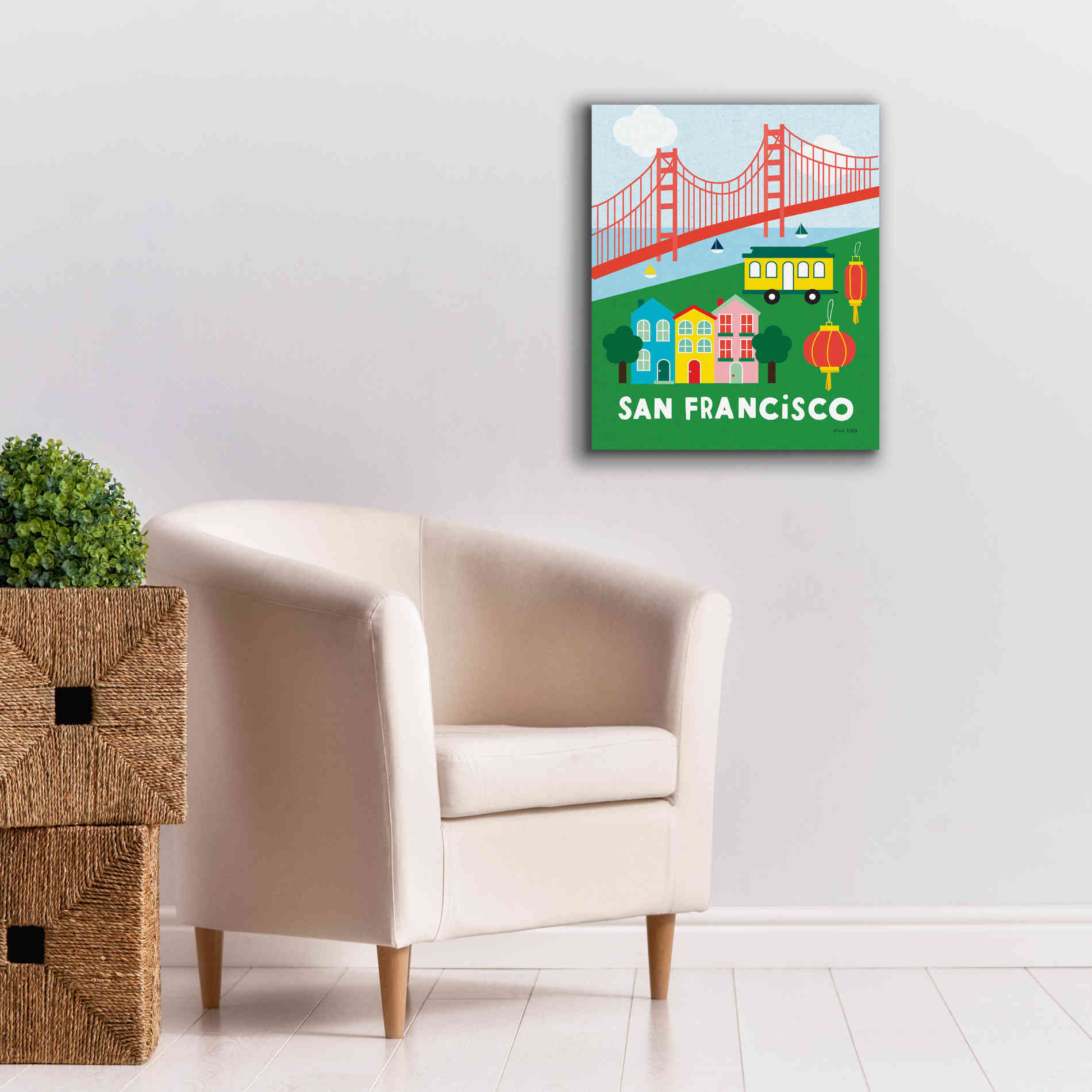 'City Fun San Francisco' by Ann Kelle Designs, Canvas Wall Art,20 x 24