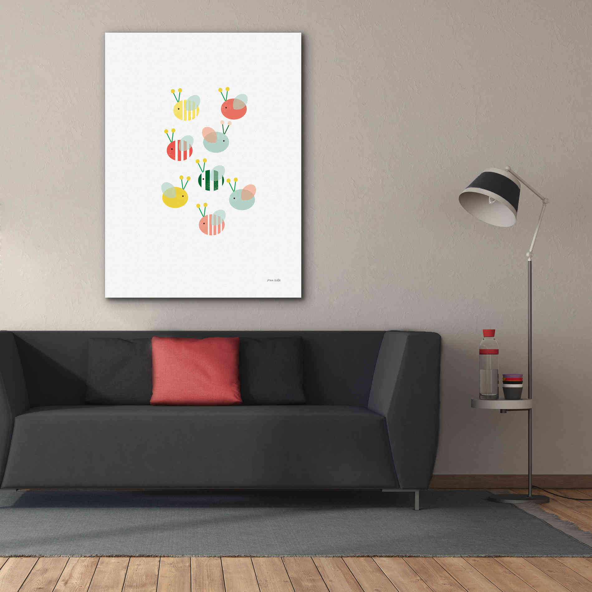 'Bumblebee Friends' by Ann Kelle Designs, Canvas Wall Art,40 x 54