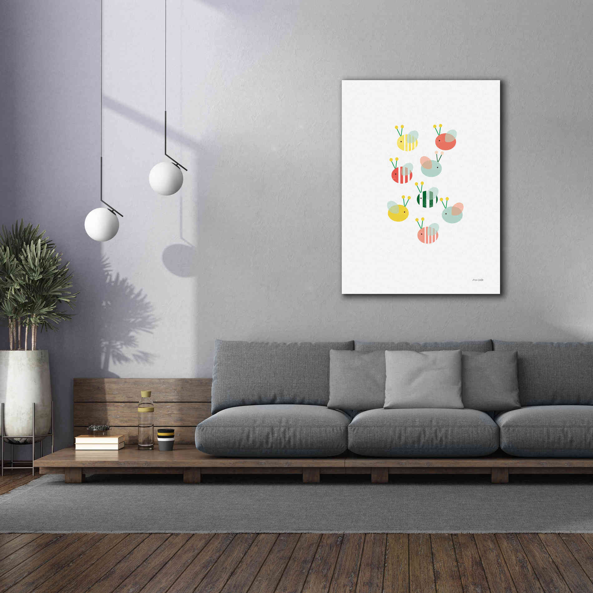 'Bumblebee Friends' by Ann Kelle Designs, Canvas Wall Art,40 x 54