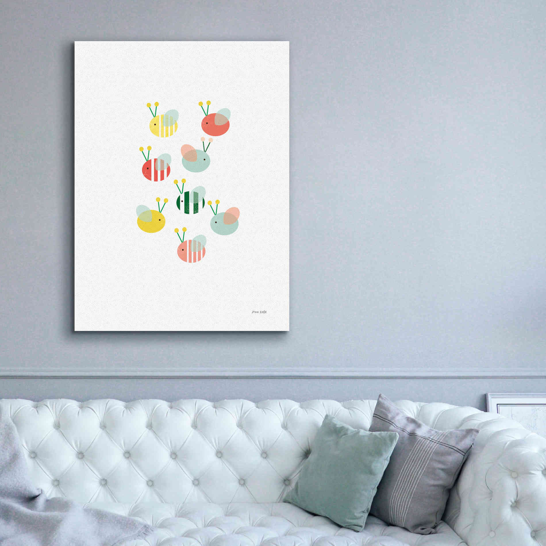 'Bumblebee Friends' by Ann Kelle Designs, Canvas Wall Art,40 x 54