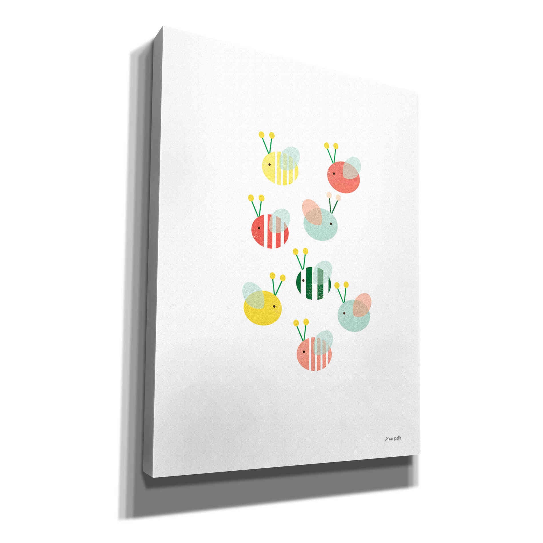 'Bumblebee Friends' by Ann Kelle Designs, Canvas Wall Art,12x16x1.1x0,20x24x1.1x0,26x30x1.74x0,40x54x1.74x0